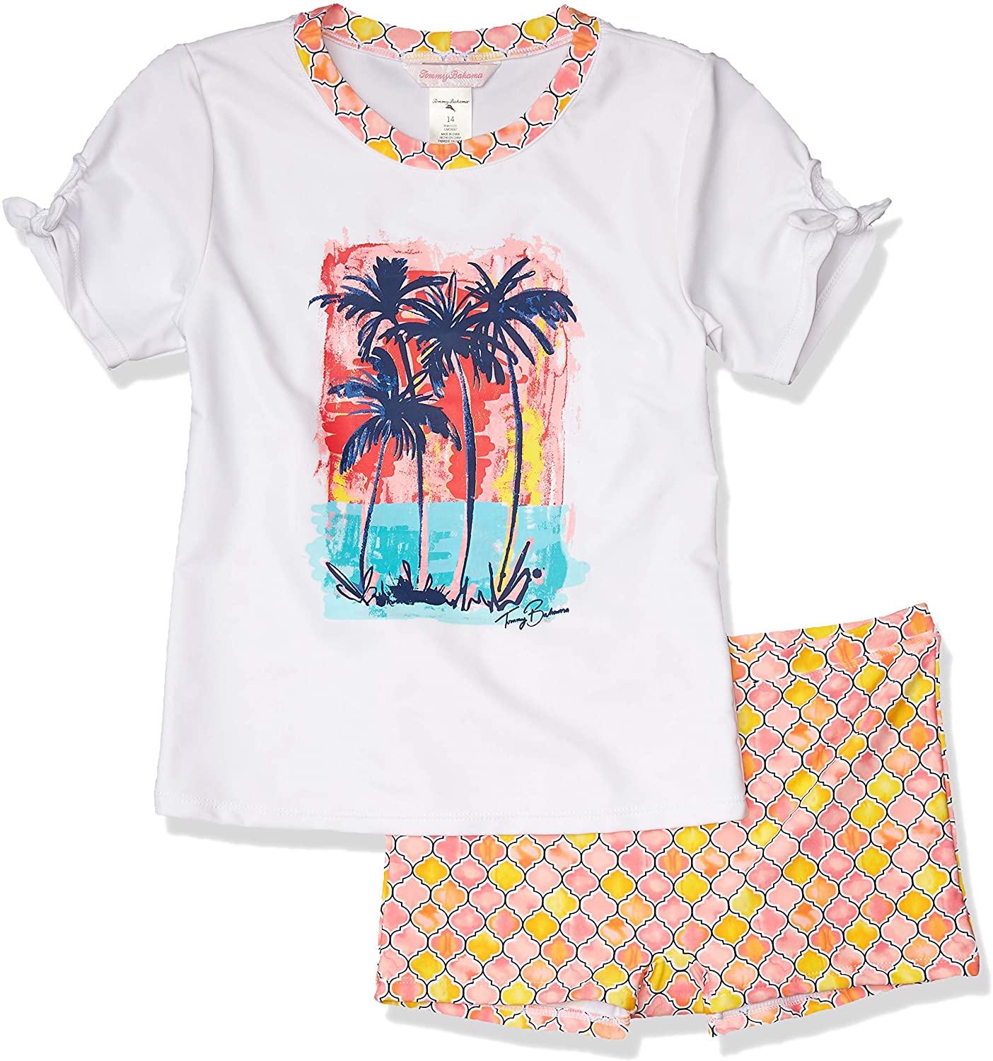 Tommy Bahama Girls' 2-Piece Rashguard and Swim Bottoms Set