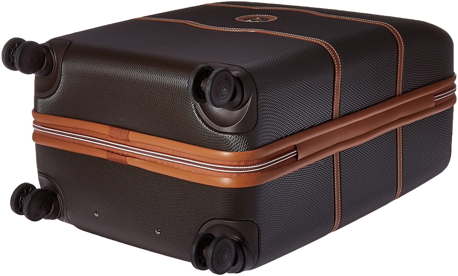 DELSEY Paris Chatelet Hardside Luggage with Spinner Wheels, Chocolate Brown, Checked-Large 28 Inch, with Brake
