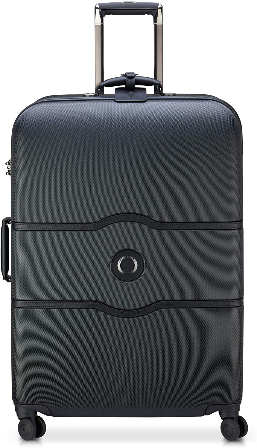 DELSEY Paris Chatelet Hardside Luggage with Spinner Wheels, Chocolate Brown, Checked-Large 28 Inch, with Brake