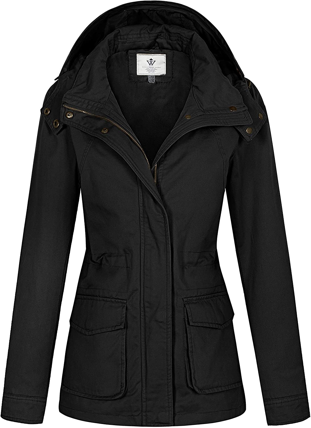 WenVen Women's Military Anorak Jacket Hoodie Lightweight Cotton Casual Coat - JOY2ESpree