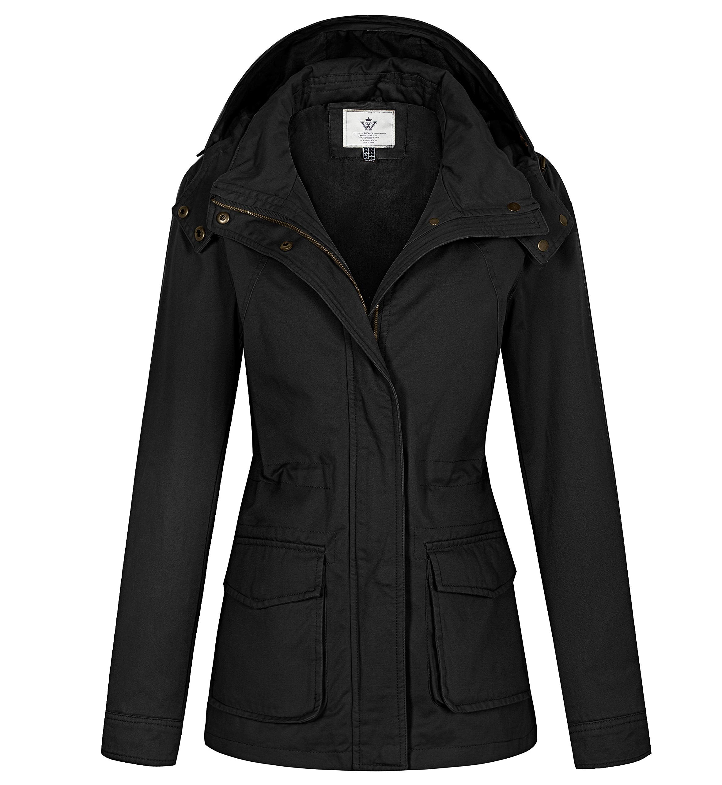 WenVen Women's Military Anorak Jacket Hoodie Lightweight Cotton Casual Coat - JOY2ESpree