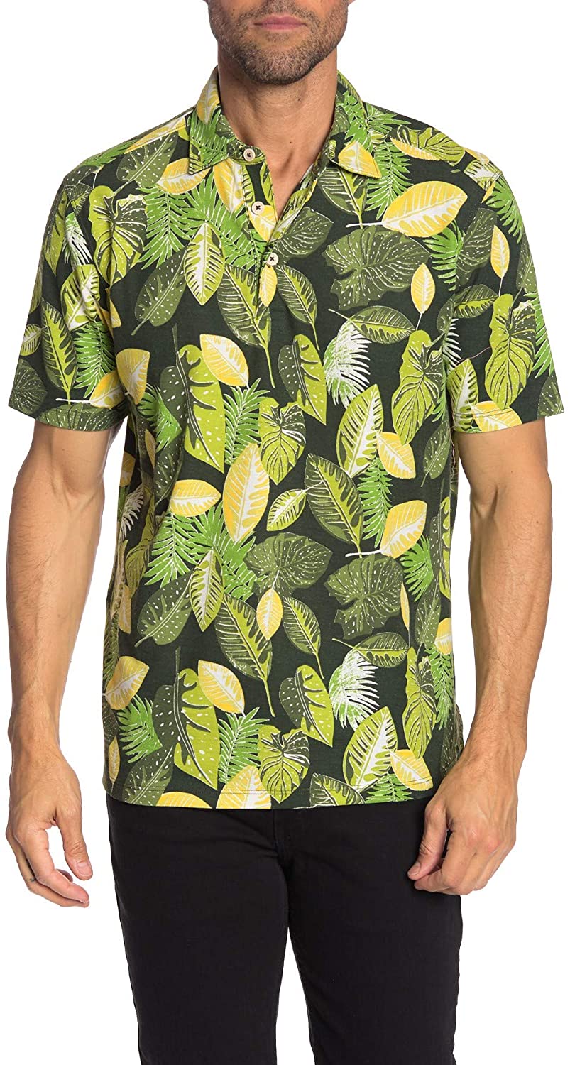 Tommy Bahama Island Zone Palapa Leaves Golf Polo Shirt