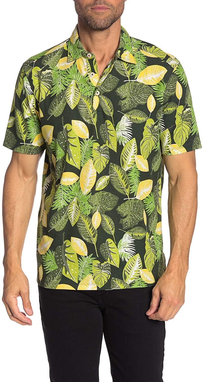 Tommy Bahama Island Zone Palapa Leaves Golf Polo Shirt