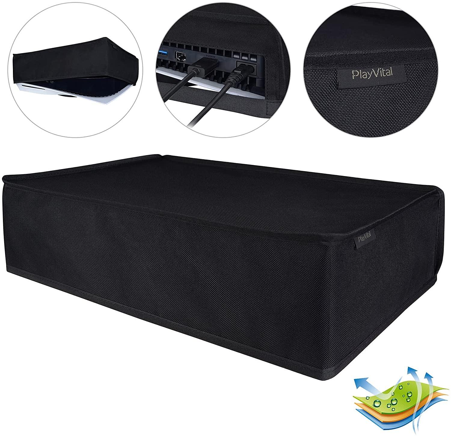 PlayVital Gray Nylon PS5 Dust Cover, Soft Neat Lining Dust Guard for DualSense 5 Console - JOY2ESpree