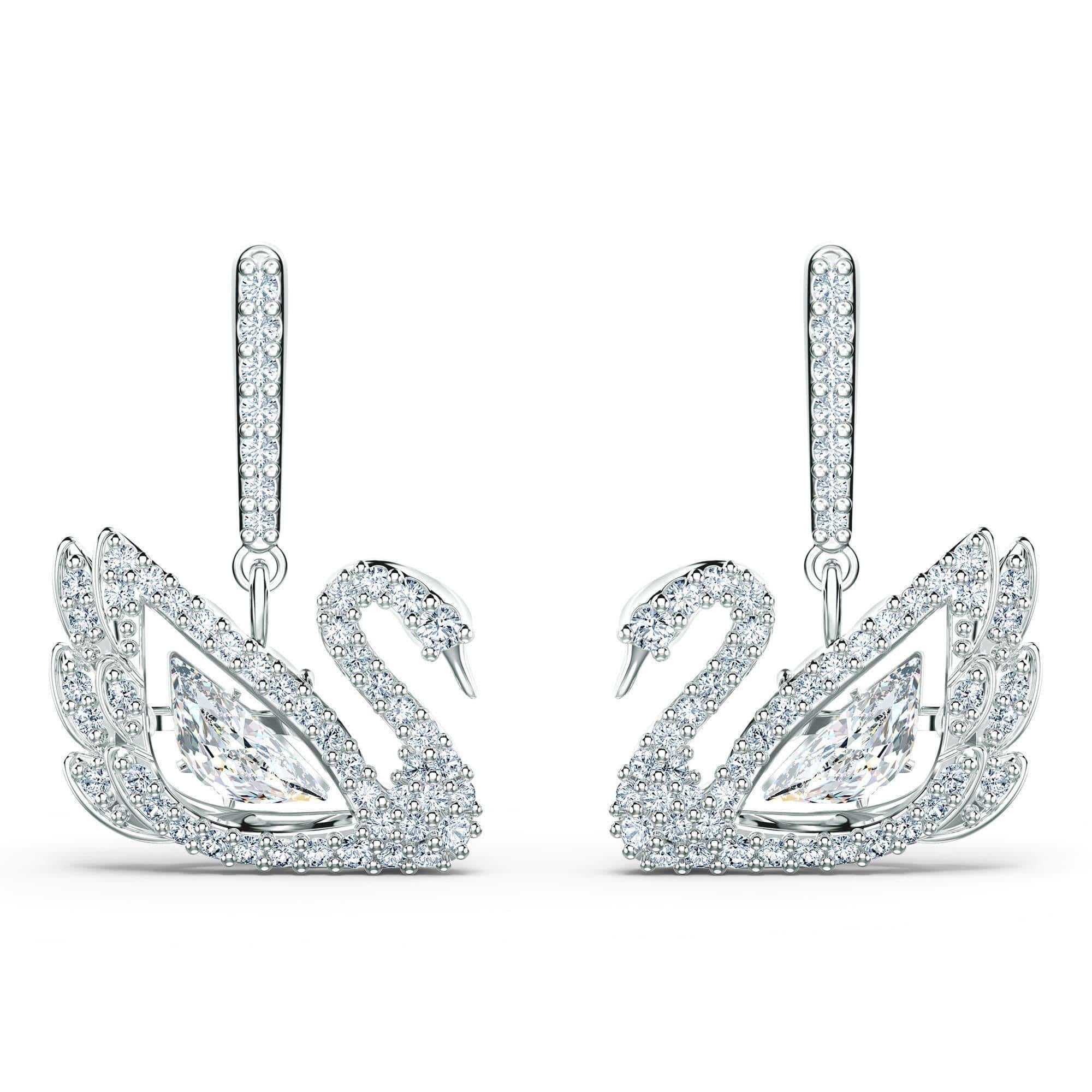 Swarovski Dancing Swan Pierced Earrings - JOY2ESpree