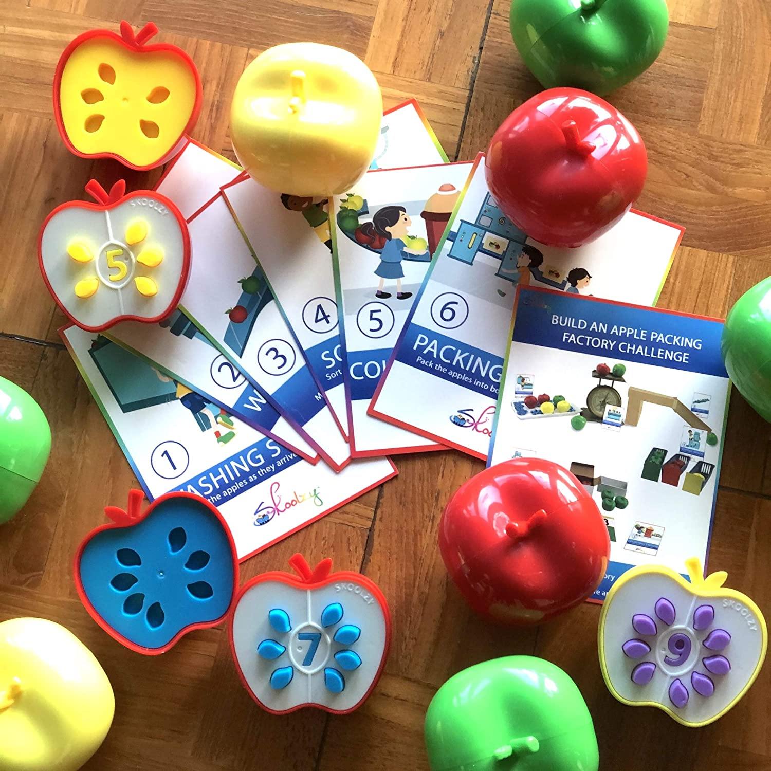 Skoolzy Counting Toddler Games - STEM Apple Factory Learning Toys for 3 Year olds +, Fine Mllotor Skills - JOY2ESpree