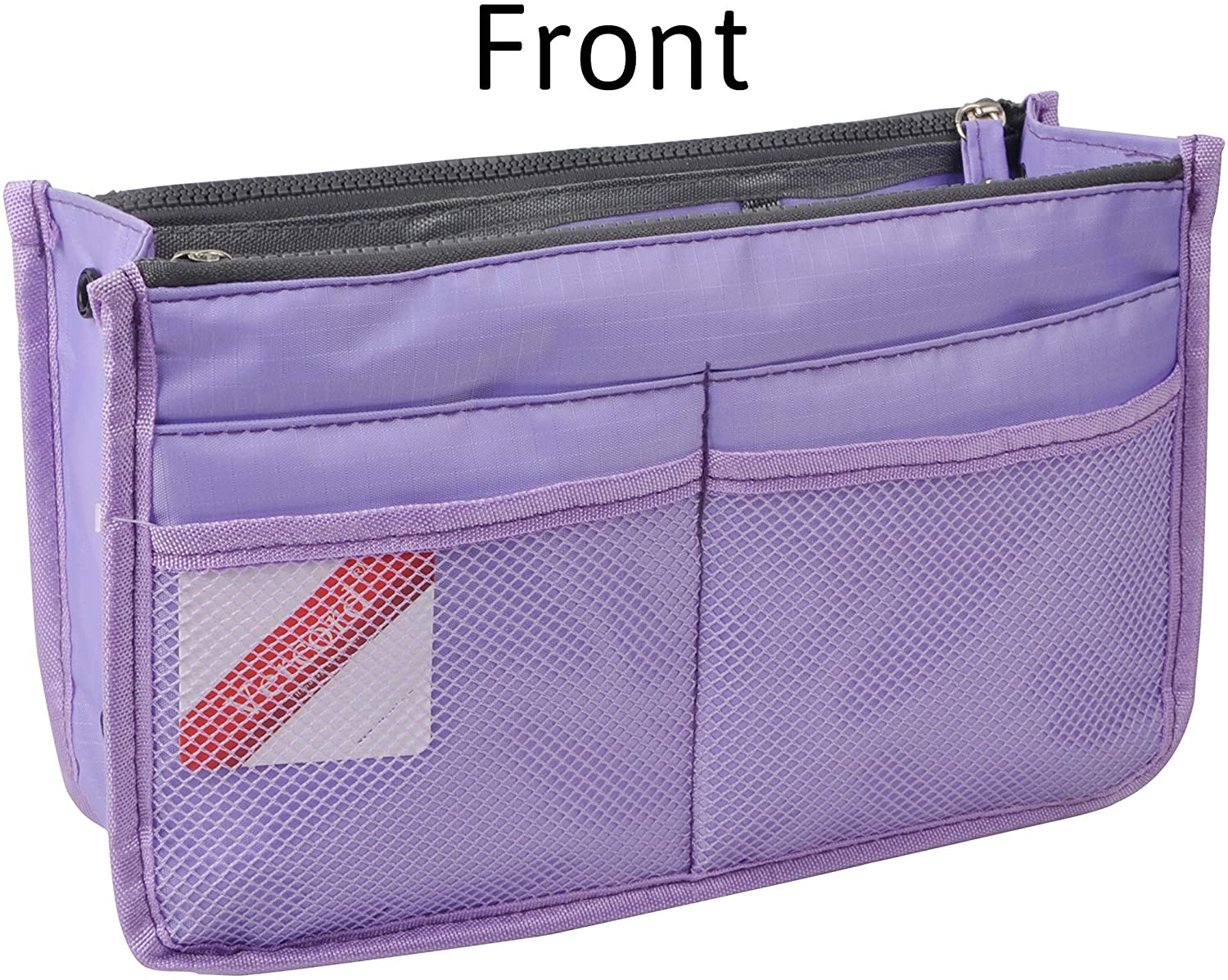Vercord Updated Purse Handbag Organizer Insert Liner Bag in Bag 13 Pockets Purple Small