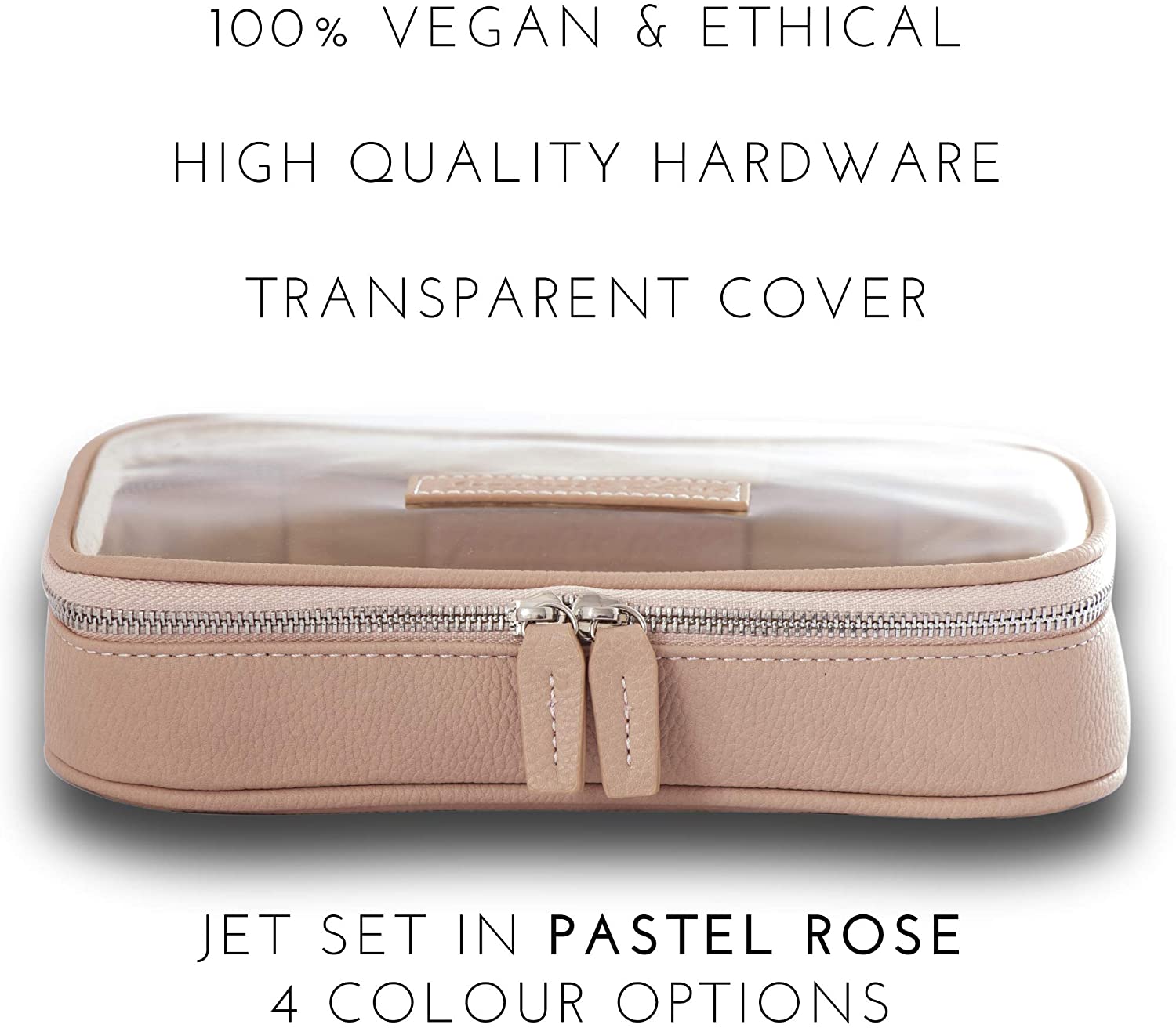 Vegan Leather Clear Makeup Bag - Toiletry Bags for Traveling - Cosmetic Bag