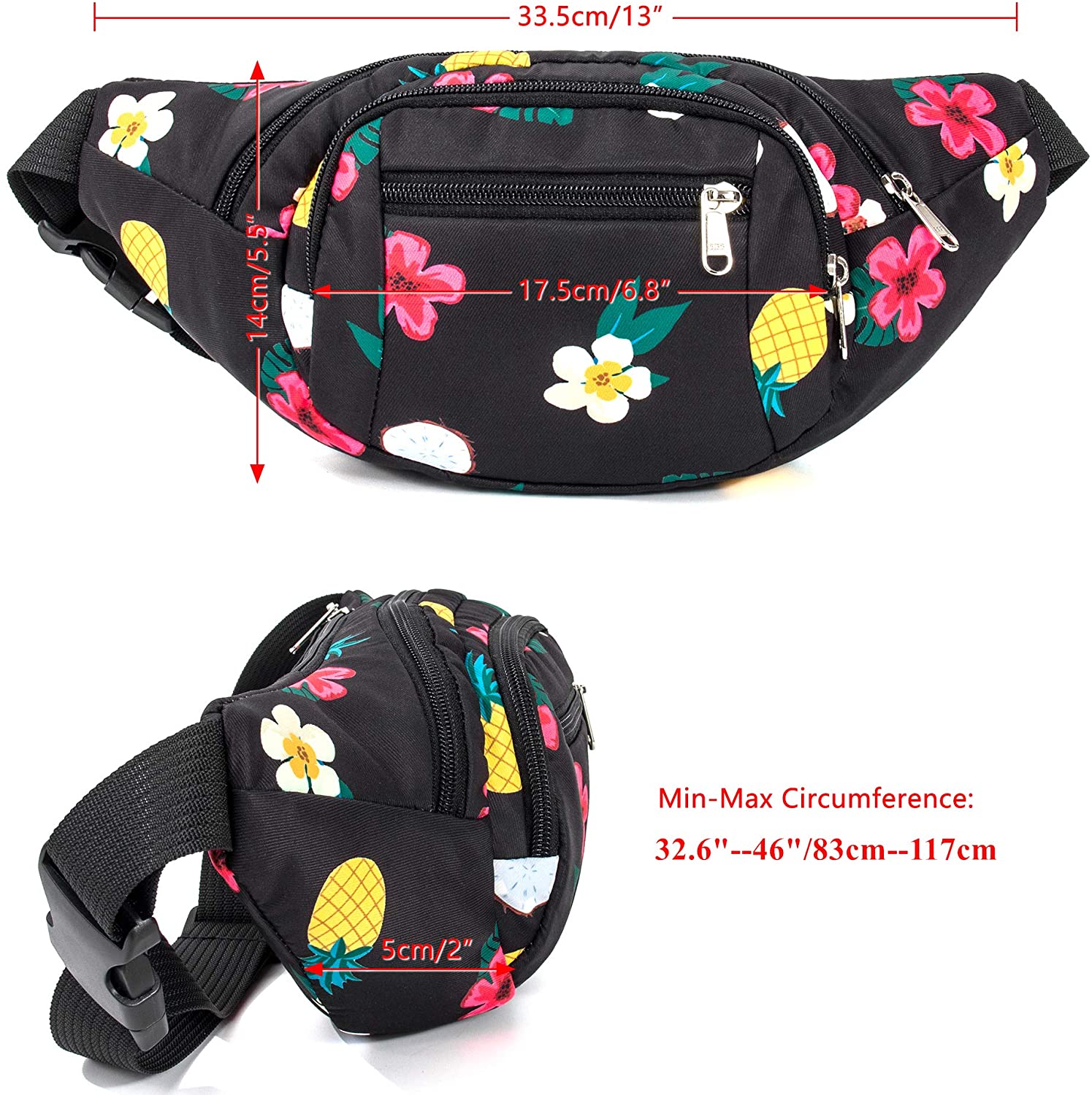 TOPERIN Fashion Fanny Pack Cute Running Belt Waist Pack Running Waist Bag Belt