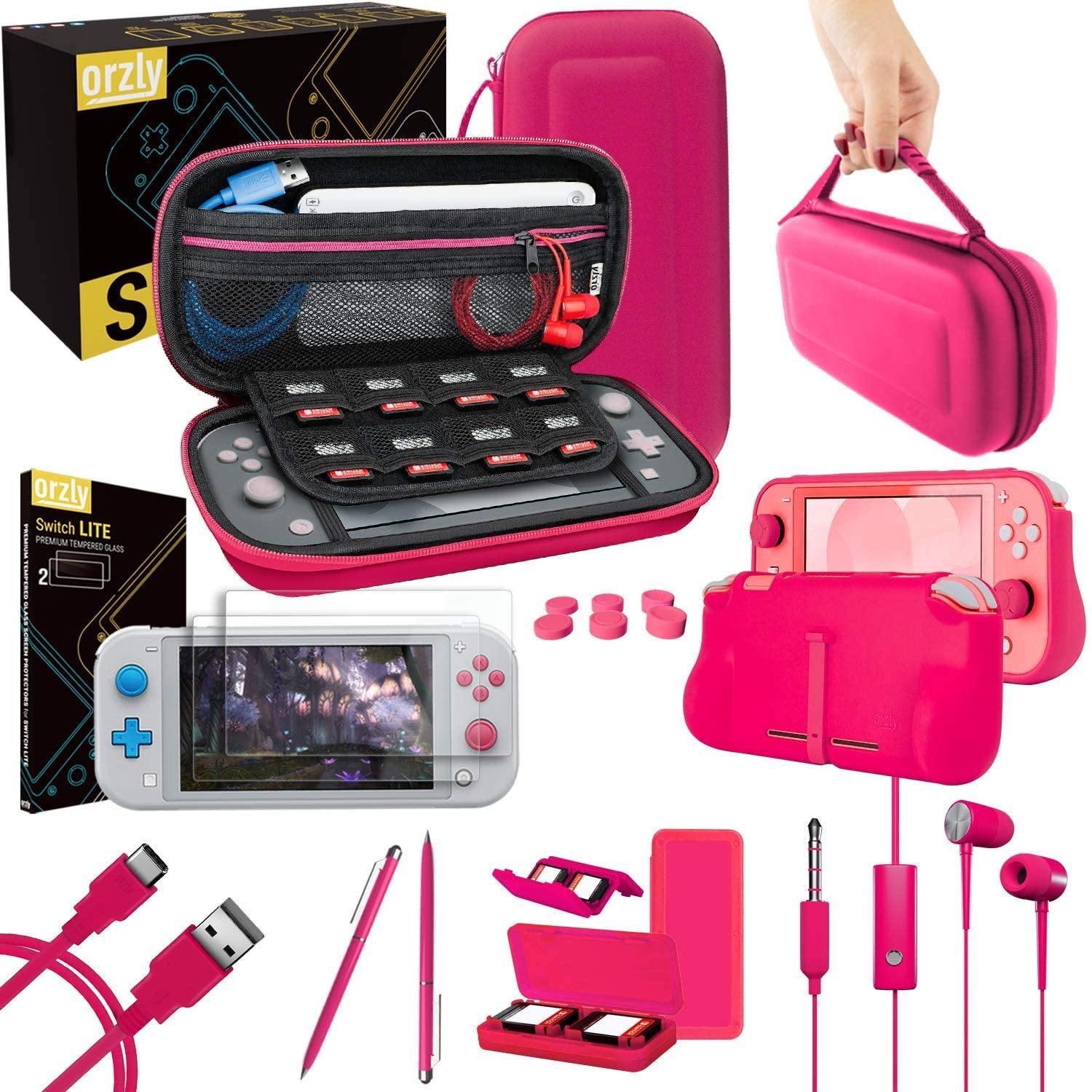 Orzly Accessories Bundle Compatible for use with Nintendo Switch Lite - JOY2ESpree