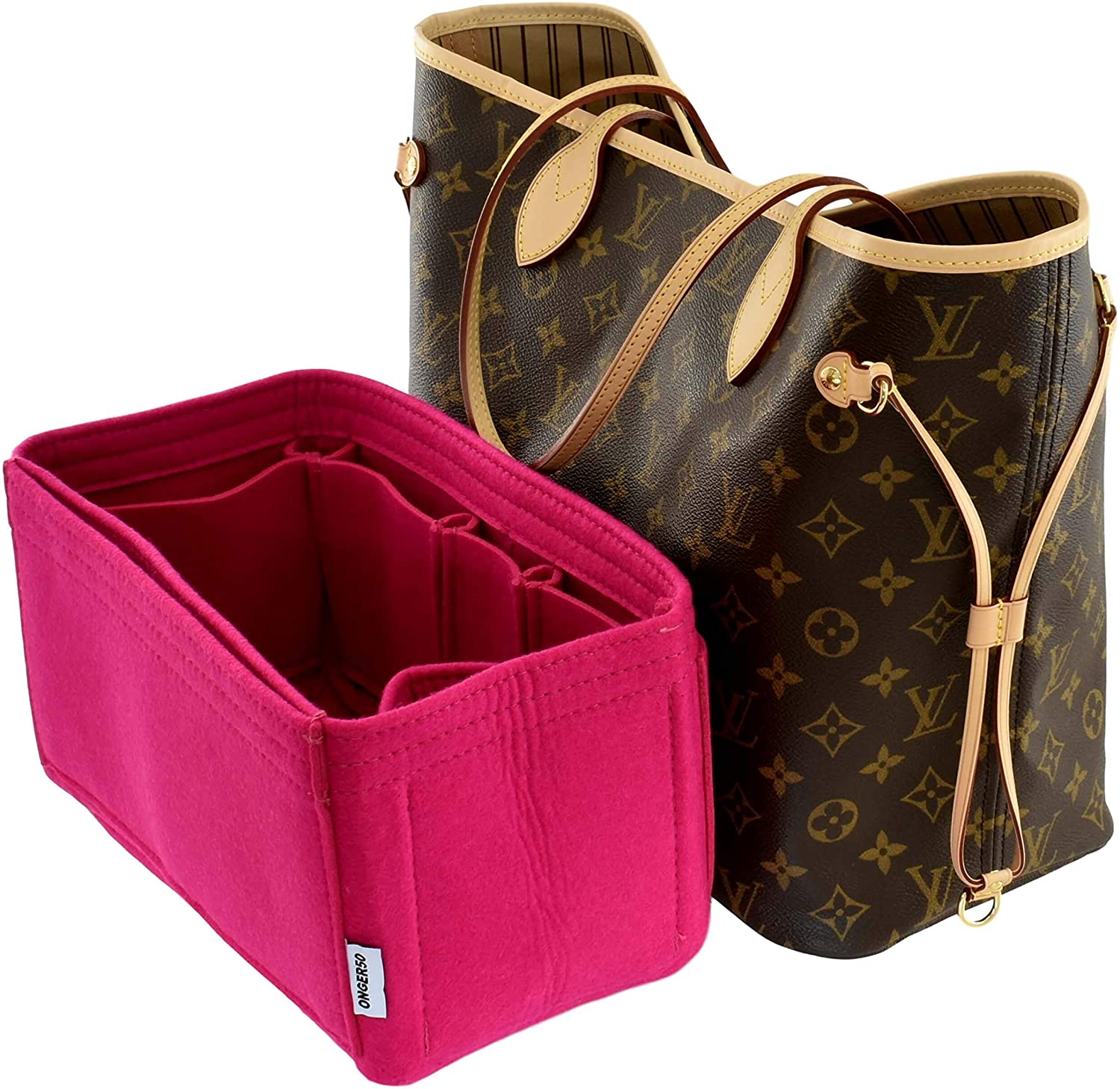 Felt Handbag Organizer Insert - Multi Pocket Bag and Tote Organizer Shaper Liner Insert
