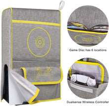 
                        
                          Load image into Gallery viewer, Esimen Sleeve Protective Case Dust Cover for PS5 Console /Playstation 5 Digital Edition ,PS5 Controller Cover Compatible with 12 Game Disc Pockets - JOY2ESpree
                        
                      