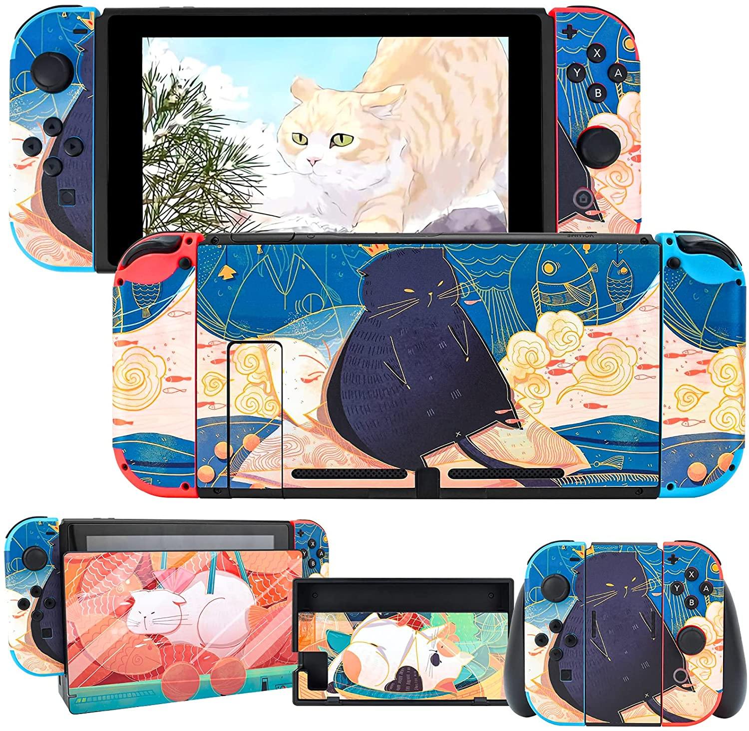 DLseego Switch Skin Sticker Pretty Pattern Full Wrap Skin Protective Film Sticker Compatible with Nintendo Switch- Cute Cat - JOY2ESpree