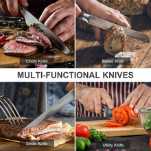 
                        
                          Muat gambar ke penampil Galeri, Harriet Knife Set, 14-Piece Kitchen Knife Set with Block Wooden, German Stainless Steel Professional Chef Knife Set with Sharpener, White - JOY2ESpree
                        
                      