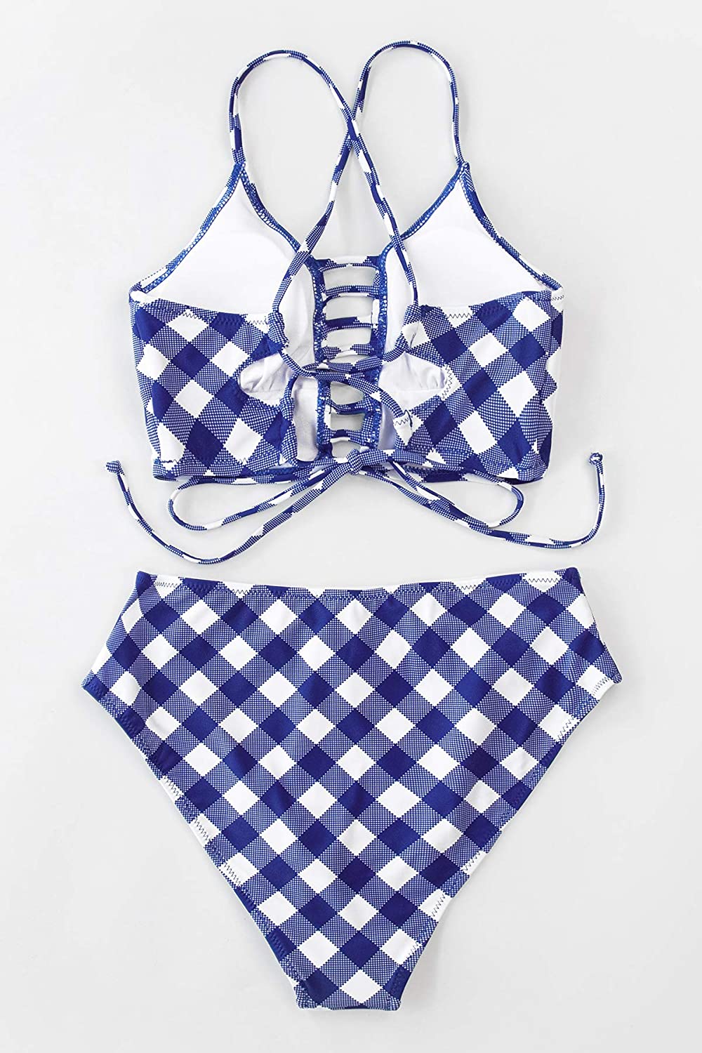 CUPSHE Women’s Bikini Swimsuit Floral Print Lace Up Strappy Two Piece Bathing Suit