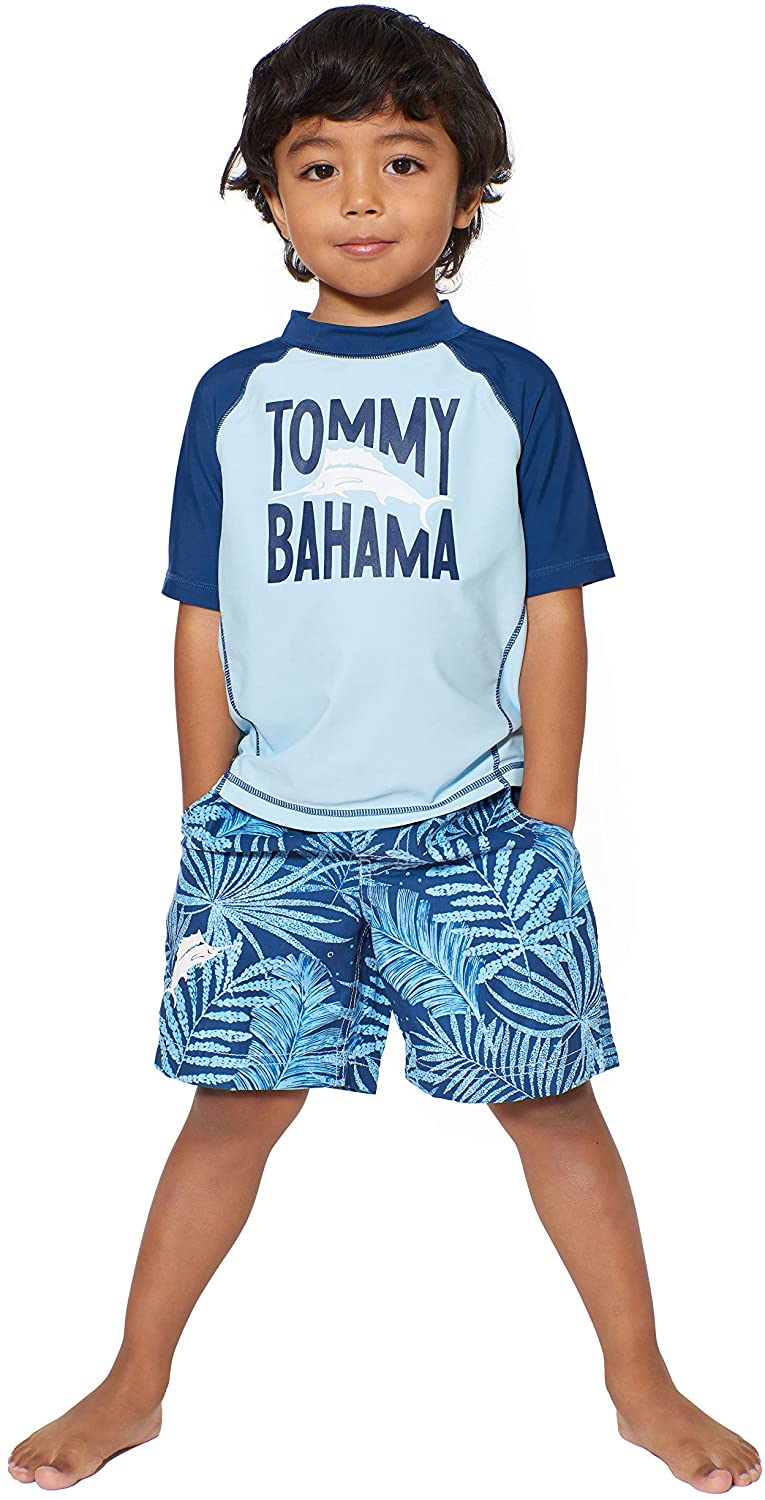 Tommy Bahama Boys' Rashguard and Trunks Swimsuit Set