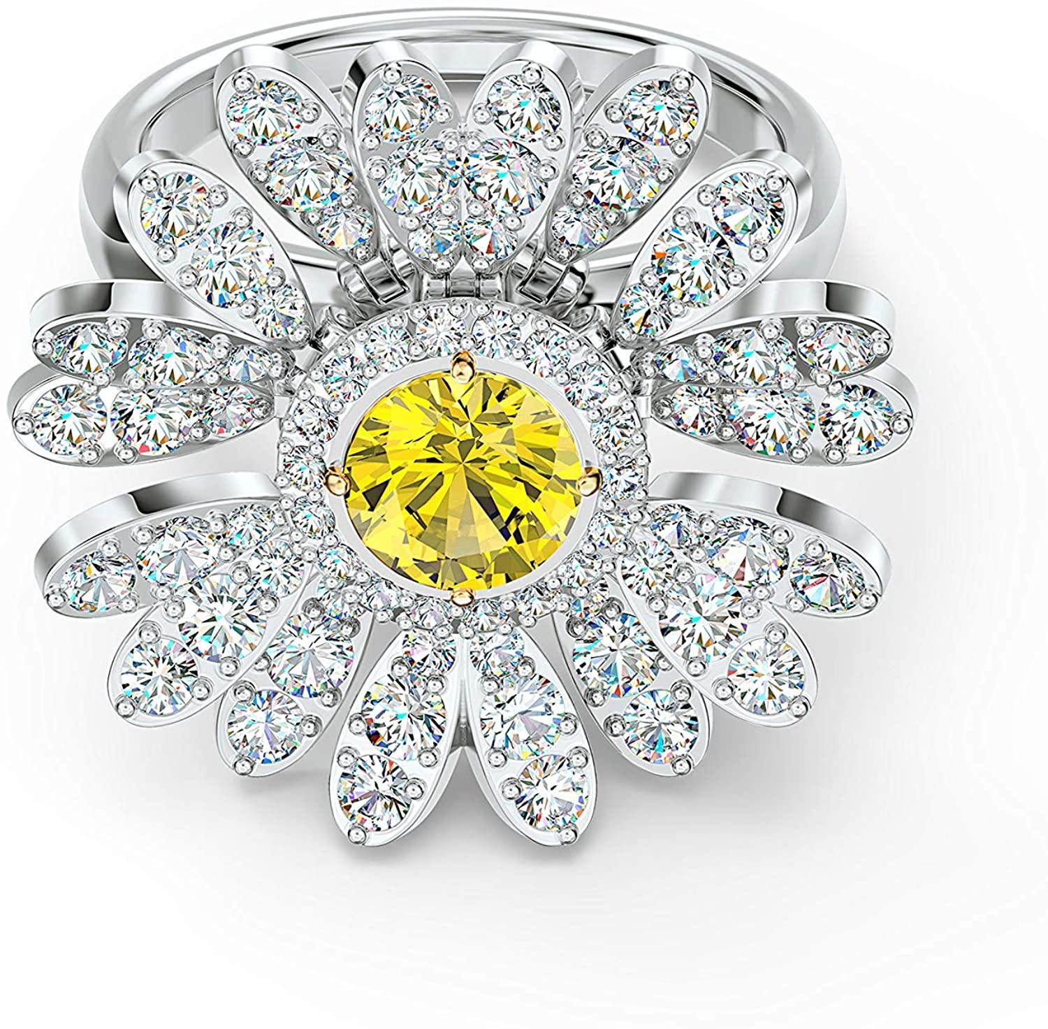 Swarovski Eternal Flower Ring Movable Yellow Rhodium Plated - JOY2ESpree