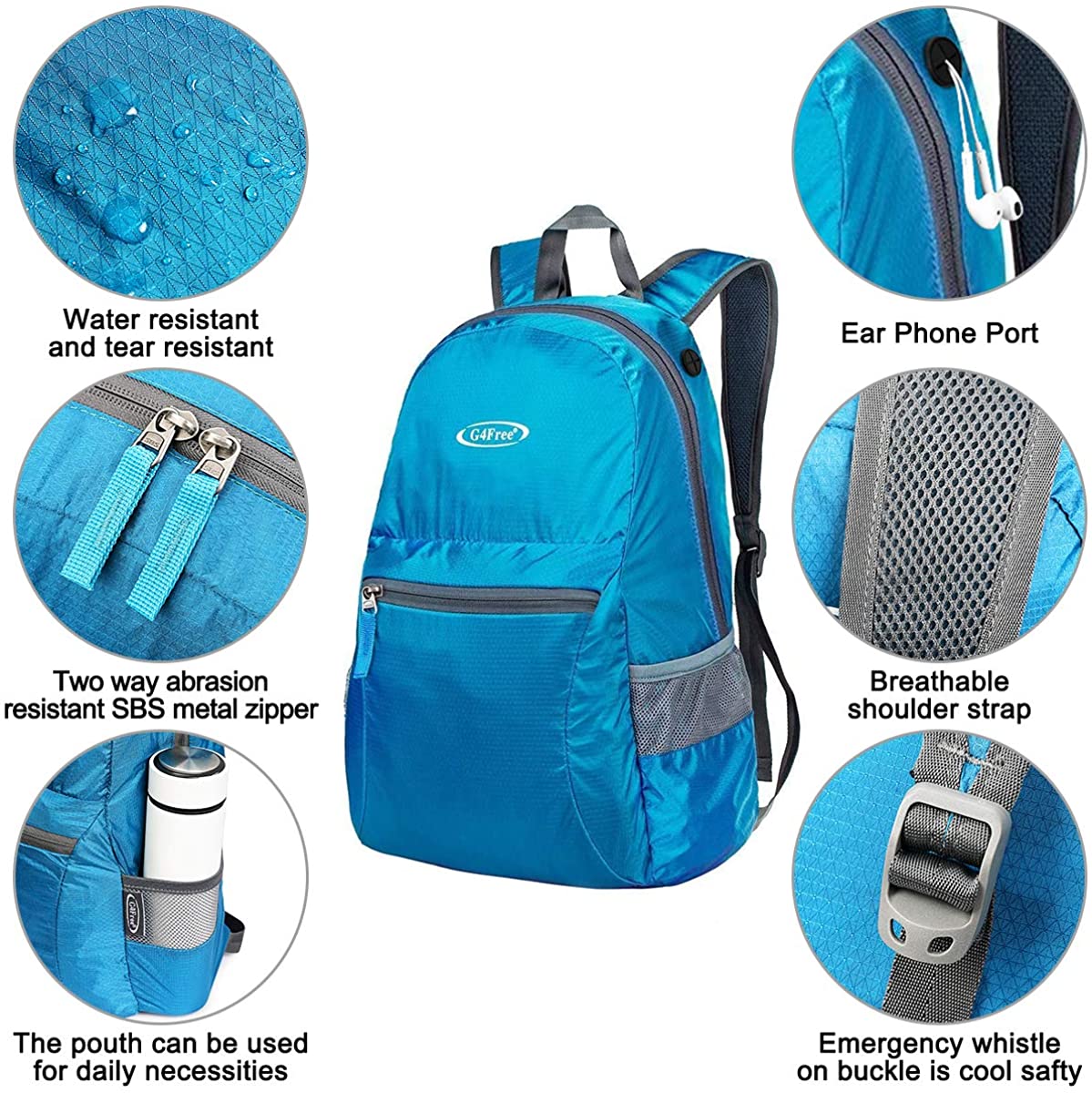 G4Free Ultra Lightweight Packable Backpack Travel Hiking Daypack Handy Foldable Water Resistant Camping Outdoor Backpack