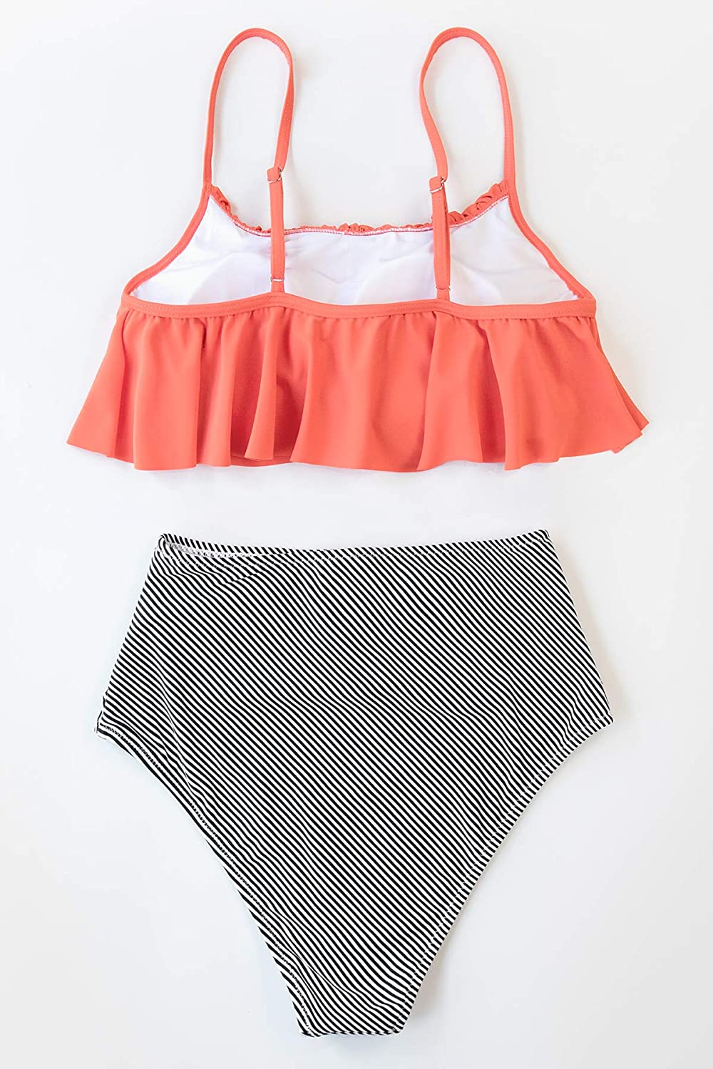 CUPSHE Women's High Waisted Falbala Bikini Set