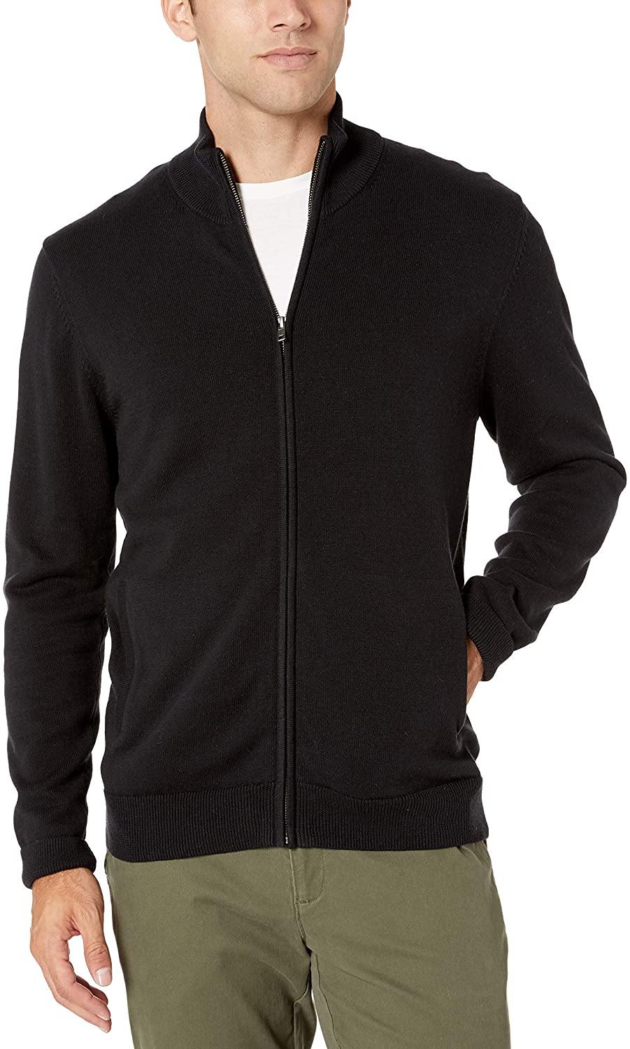 Amazon Essentials Men's Full-Zip Cotton Sweater
