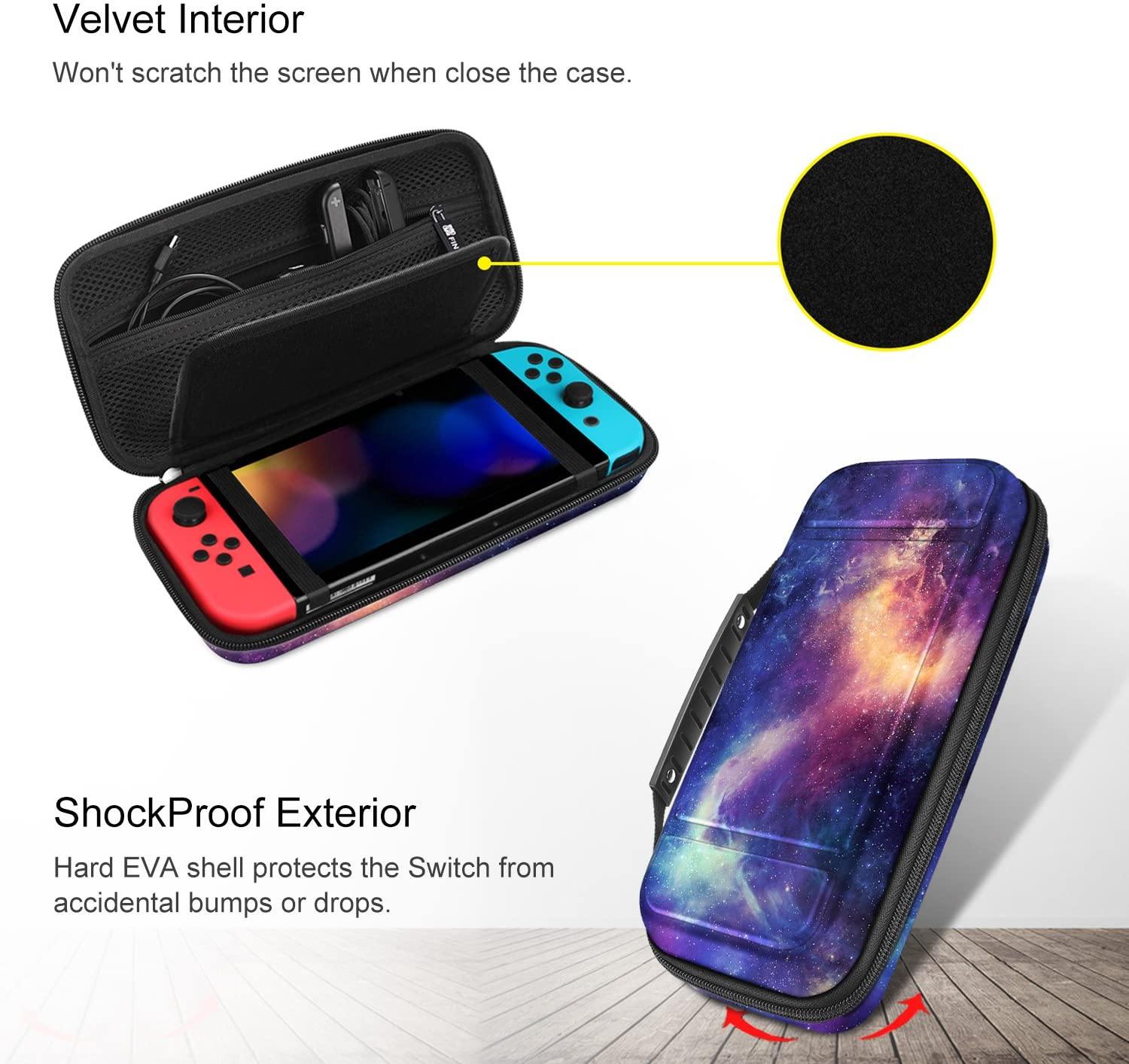 Fintie Carry Case for Nintendo Switch - [Shockproof] Hard Shell Protective Cover Travel Bag w/10 Game Card Slots - JOY2ESpree