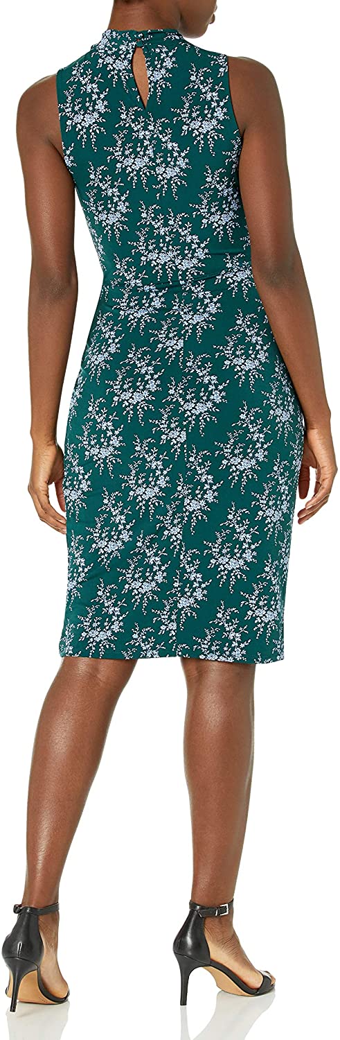 Amazon Brand - Lark & Ro Women's Sleeveless Crossover Twist Neck Faux Wrap Dress
