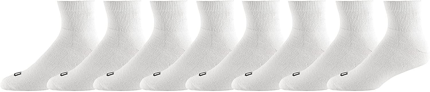 Wilson mens Dri-tech Moisture Control Athletic Quarter Socks, 8 Pack Multipack - JOY2ESpree
