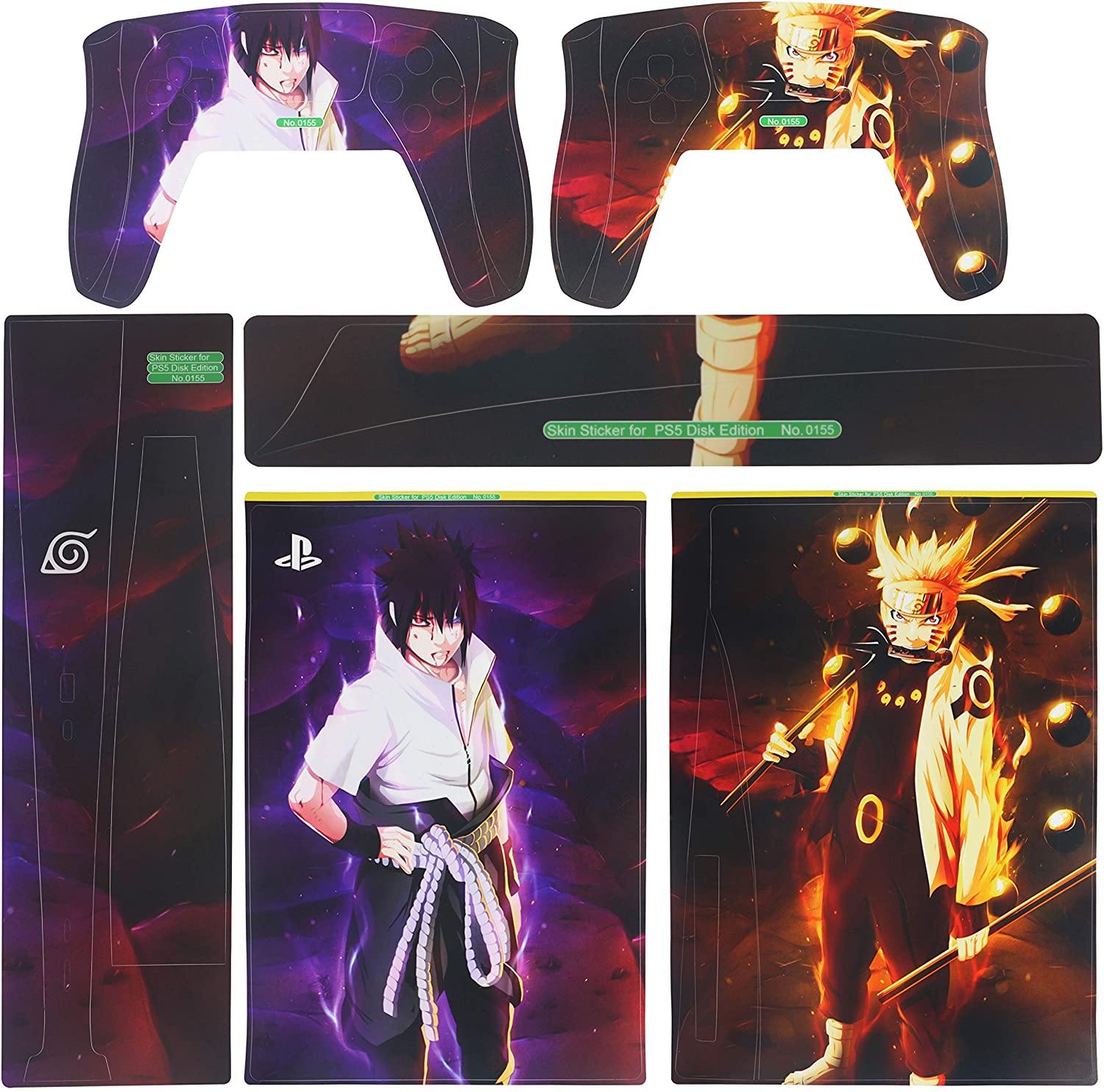 PS5 Console Skin and PS5 Controller Skins Set, Playstation 5 Skin Wrap Decal Sticker PS5 Disk Edition, Leaf Shinobi Anime Decal Kit - JOY2ESpree