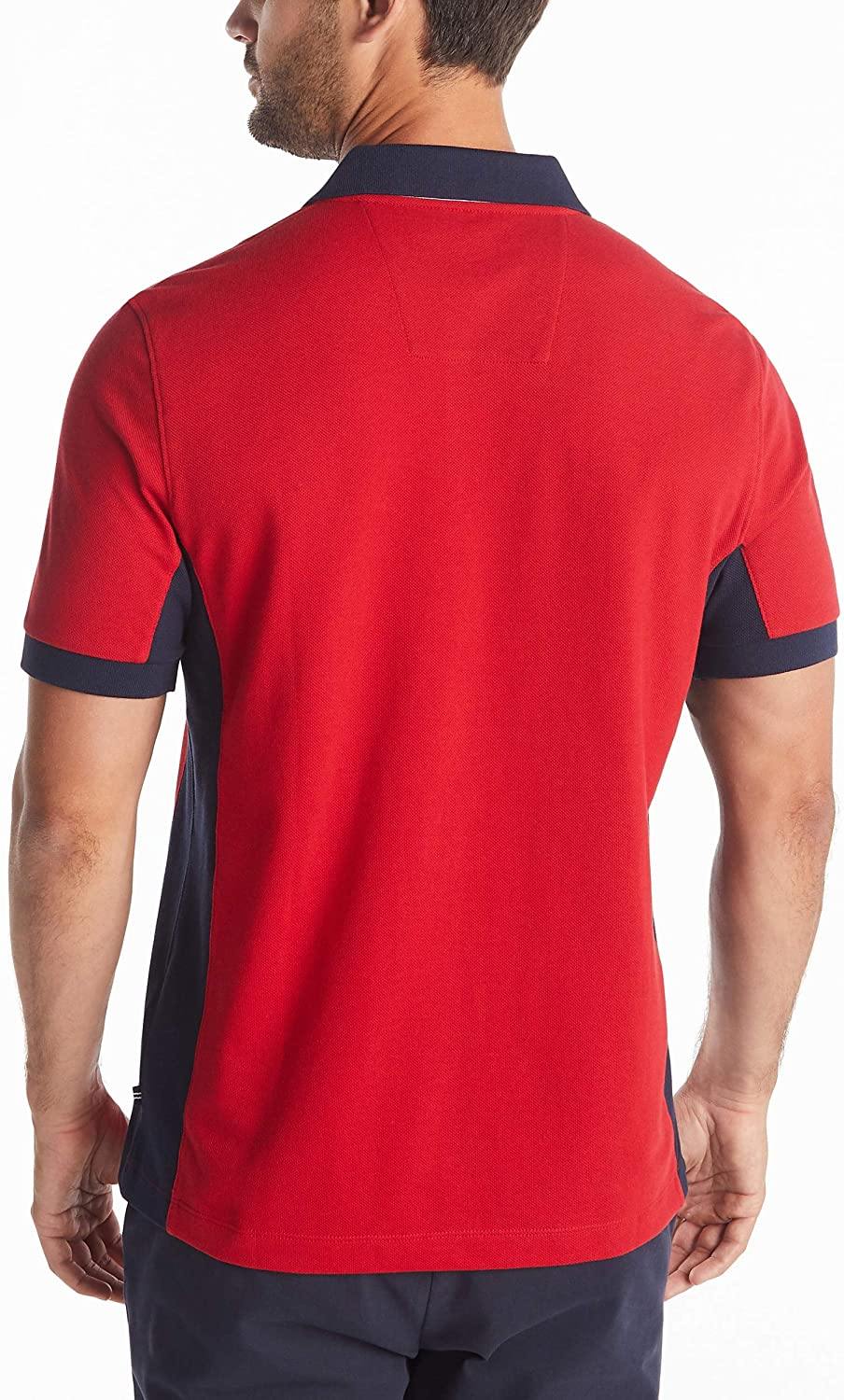 Nautica Men's Short Sleeve Color Block Performance Pique Polo Shirt - JOY2ESpree