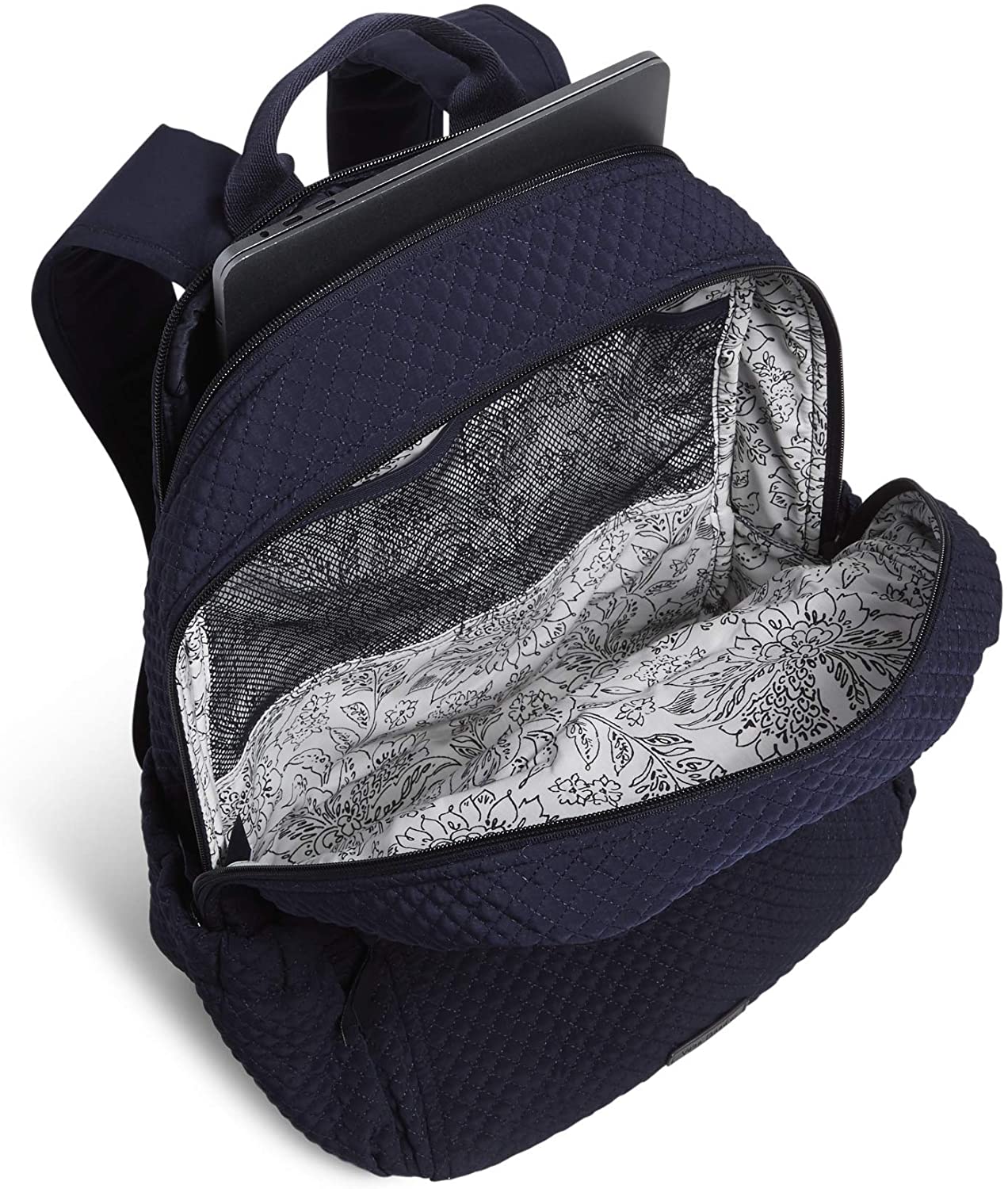 Vera Bradley Women's Microfiber Campus Backpack, Classic Navy, One Size