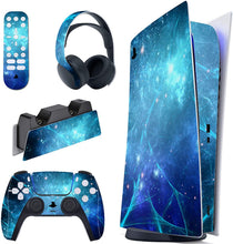 
                        
                          Load image into Gallery viewer, PlayVital Blue Nebula Full Set Skin Decal for PS5 Console Digital Edition - JOY2ESpree
                        
                      