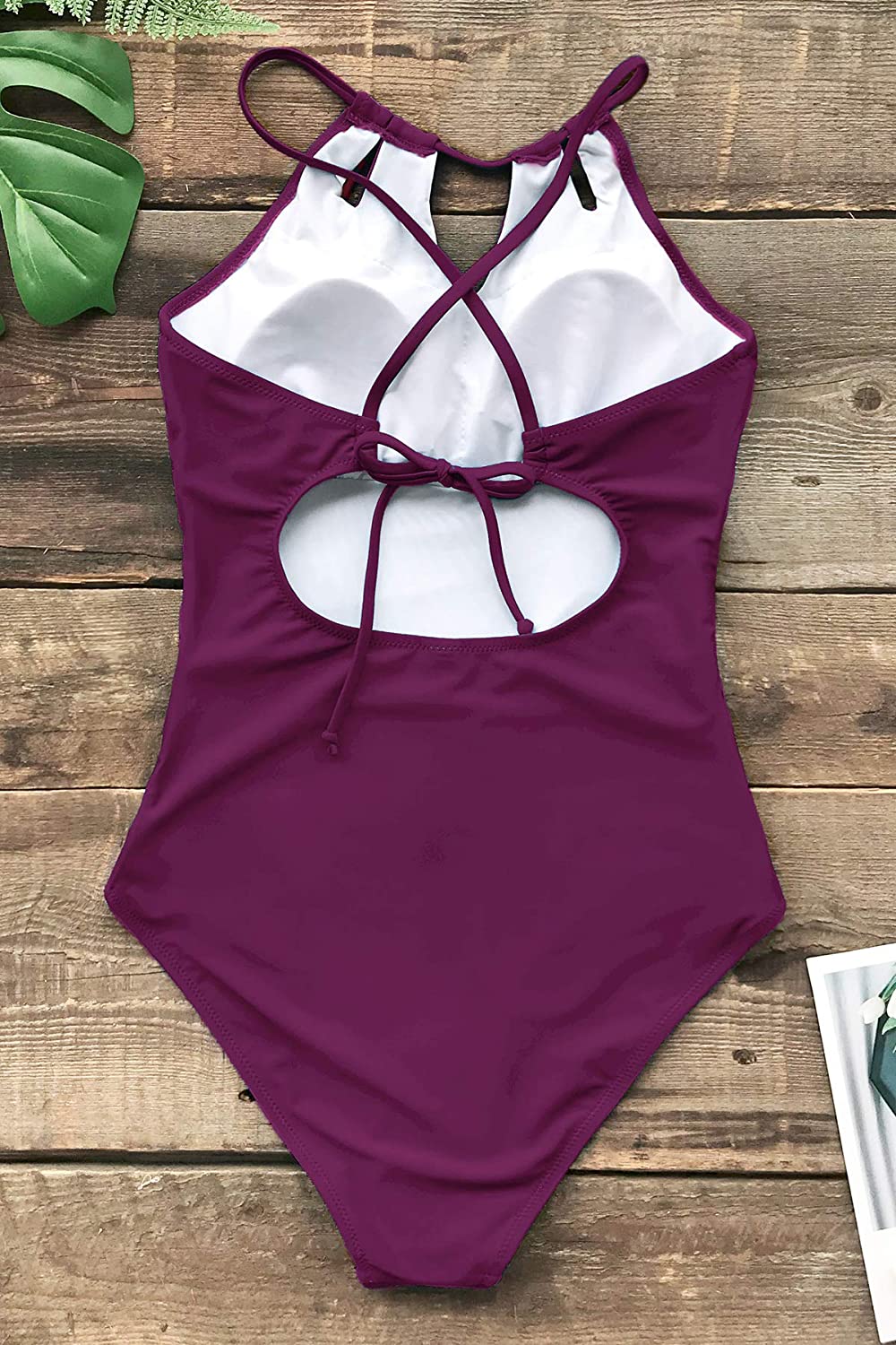 CUPSHE Women's One Piece Swimsuit High Neck Tummy Control Swimwear Bathing Suit