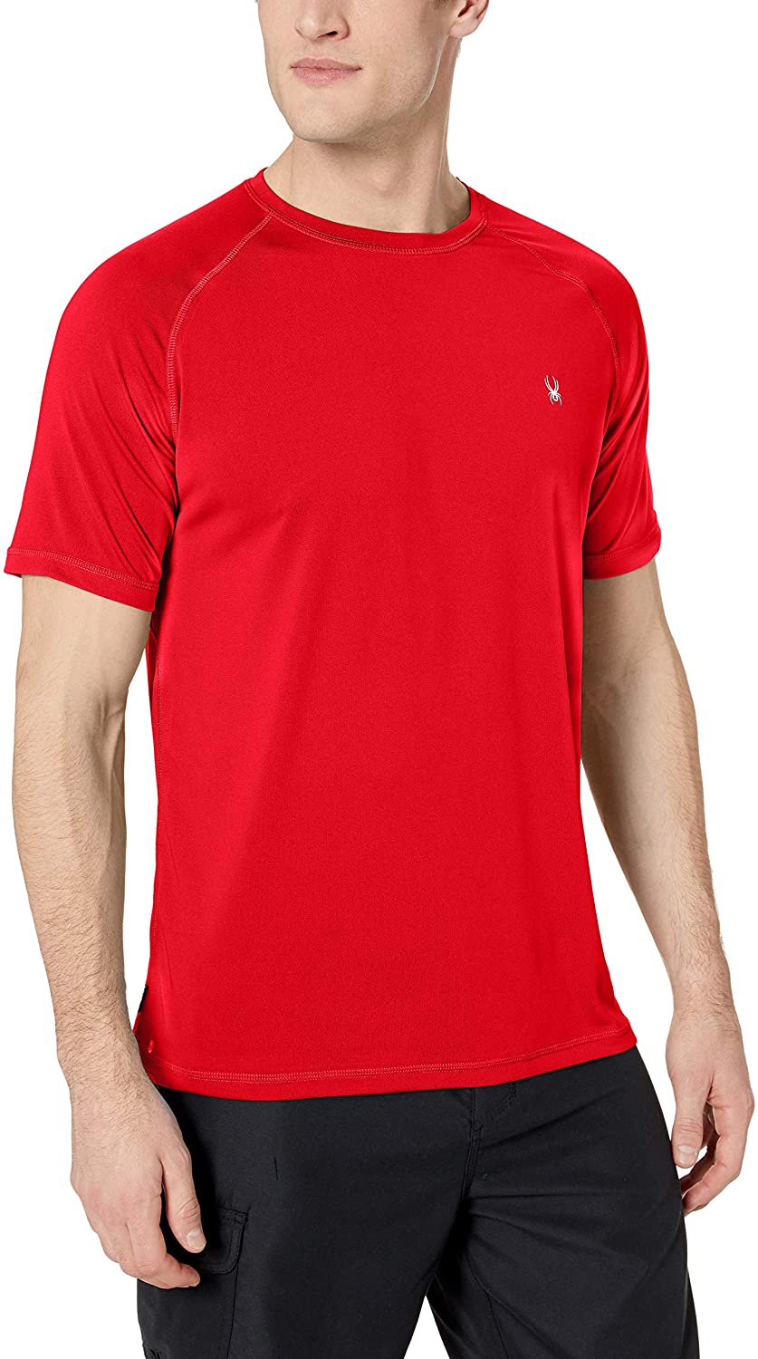 Spyder Men's Hydro Stretch Swim T-Shirt - Quick Dry Short Sleeve Rash Guard Tee