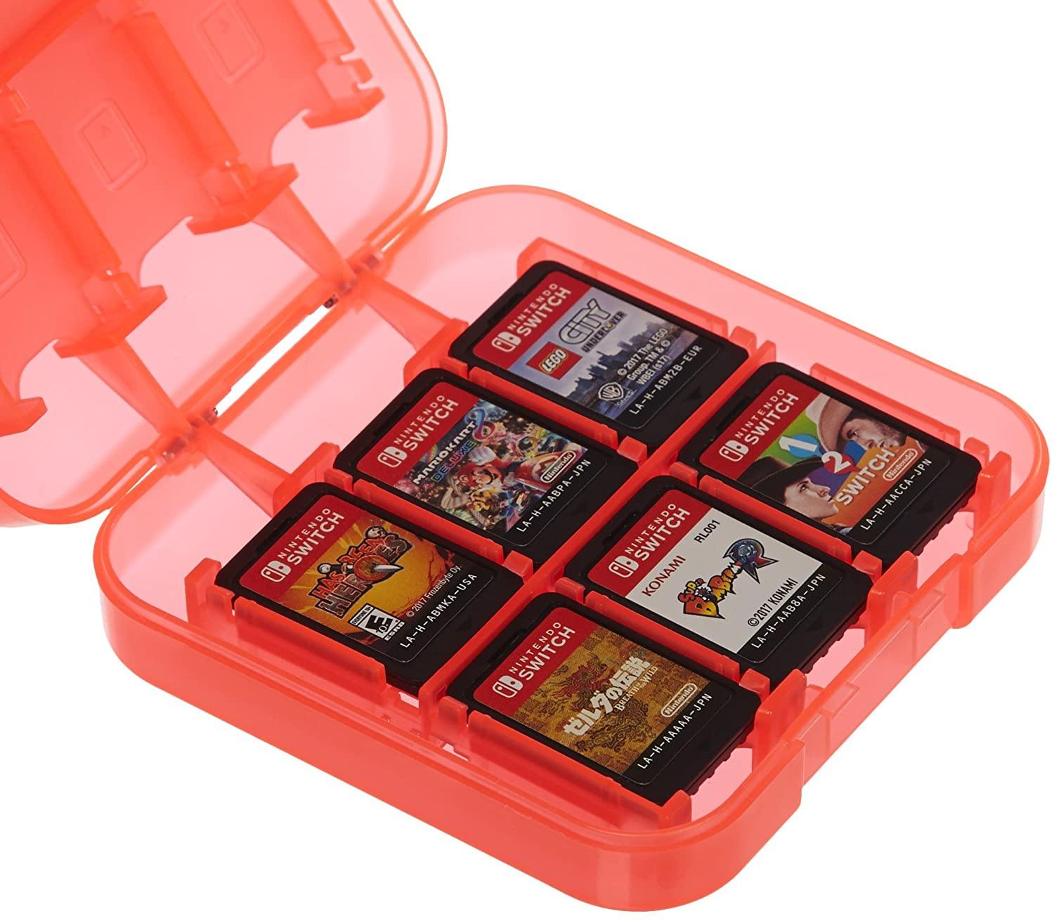Amazon Basics Game Storage Case for 24 Nintendo Switch Games - 3.4 x 3.4 x 1 Inches, Blue - JOY2ESpree