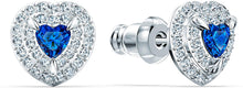 
                        
                          Load image into Gallery viewer, SWAROVSKI Women's One Heart Jewelry Collection, Rhodium Finish, Blue Crystals, Clear Crystals - JOY2ESpree
                        
                      
