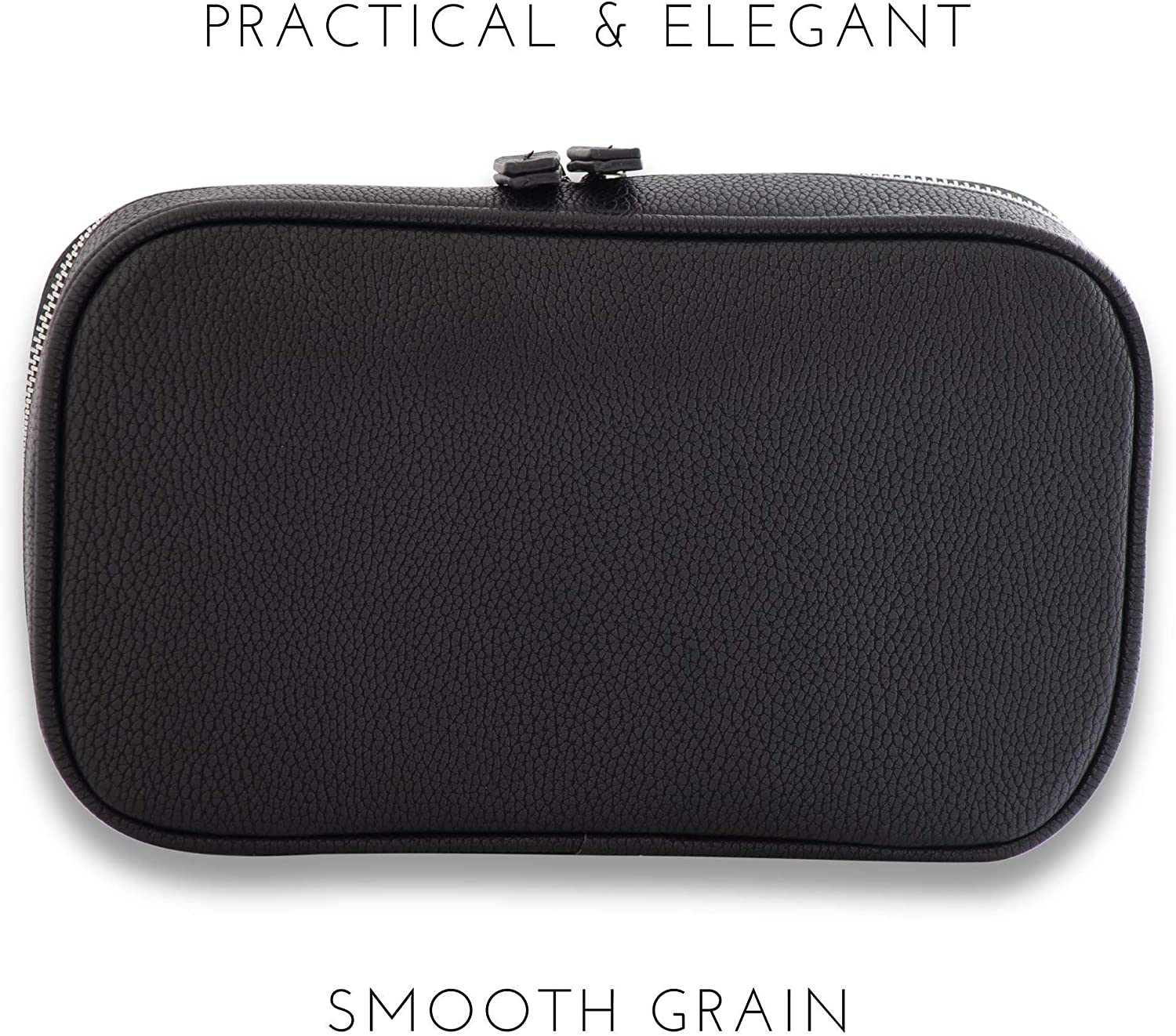 Vegan Leather Clear Makeup Bag - Toiletry Bags for Traveling - Cosmetic Bag
