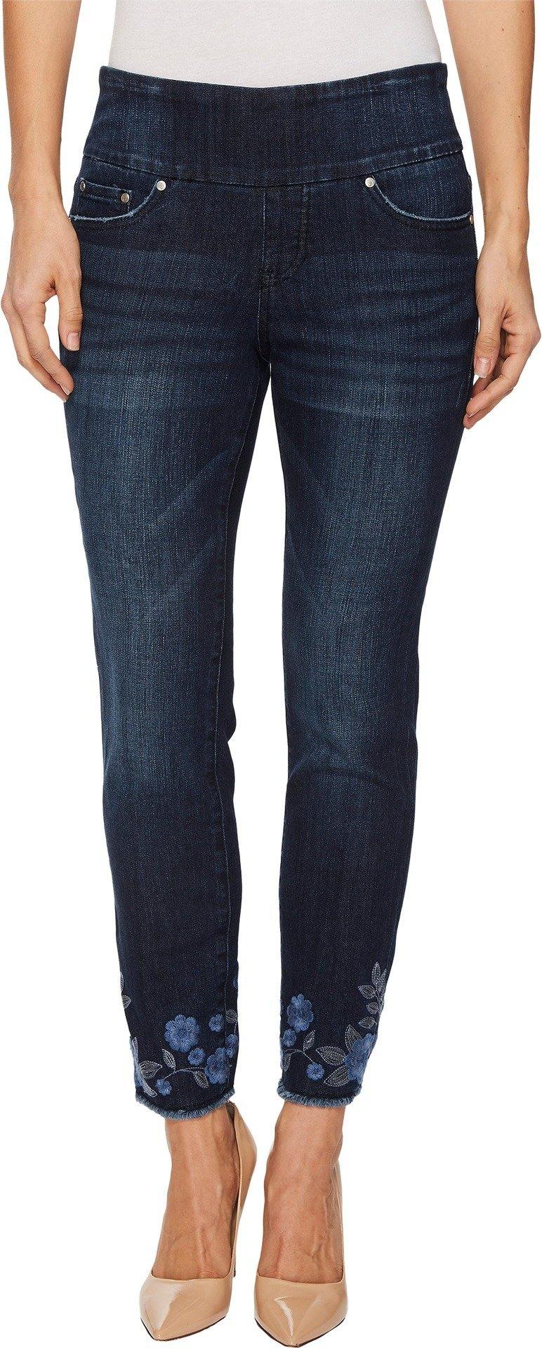 Jag Jeans Women's Amelia Pull on Slim Fit Ankle Jean with Embroidery