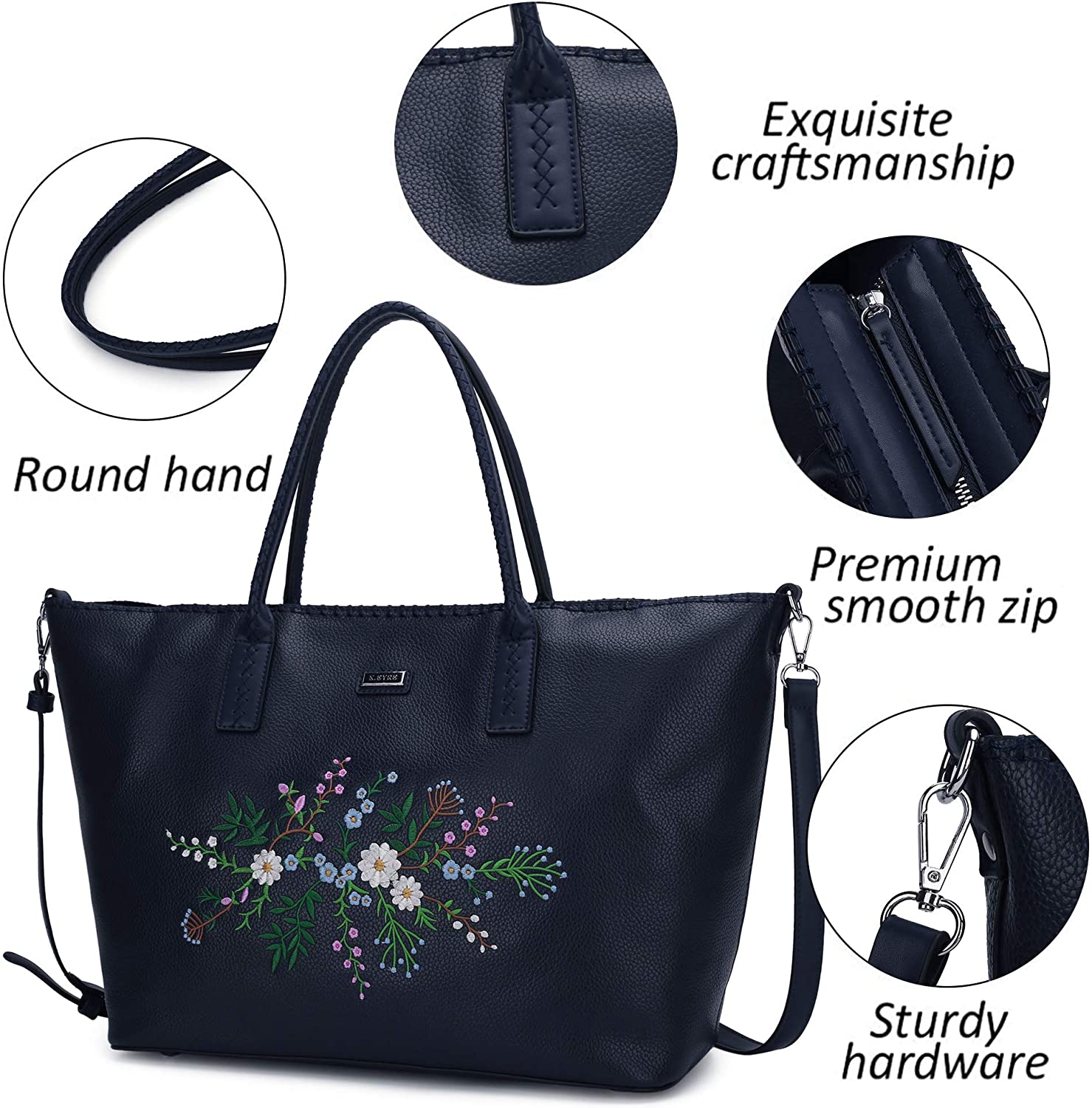 K.EYRE Women's Soft Faux Leather Tote Bag Purse Handbags Wallet Tote Shoulder Bag Purse Large Capacity