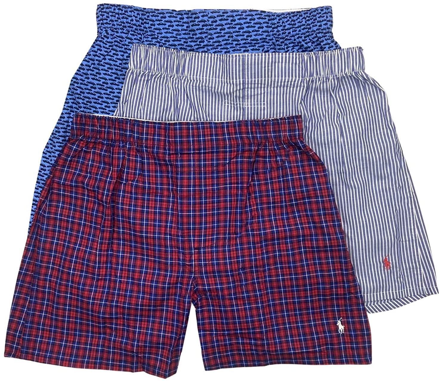 Polo Ralph Lauren Men's 3-Pack Classic Fit Packaged Woven Boxers