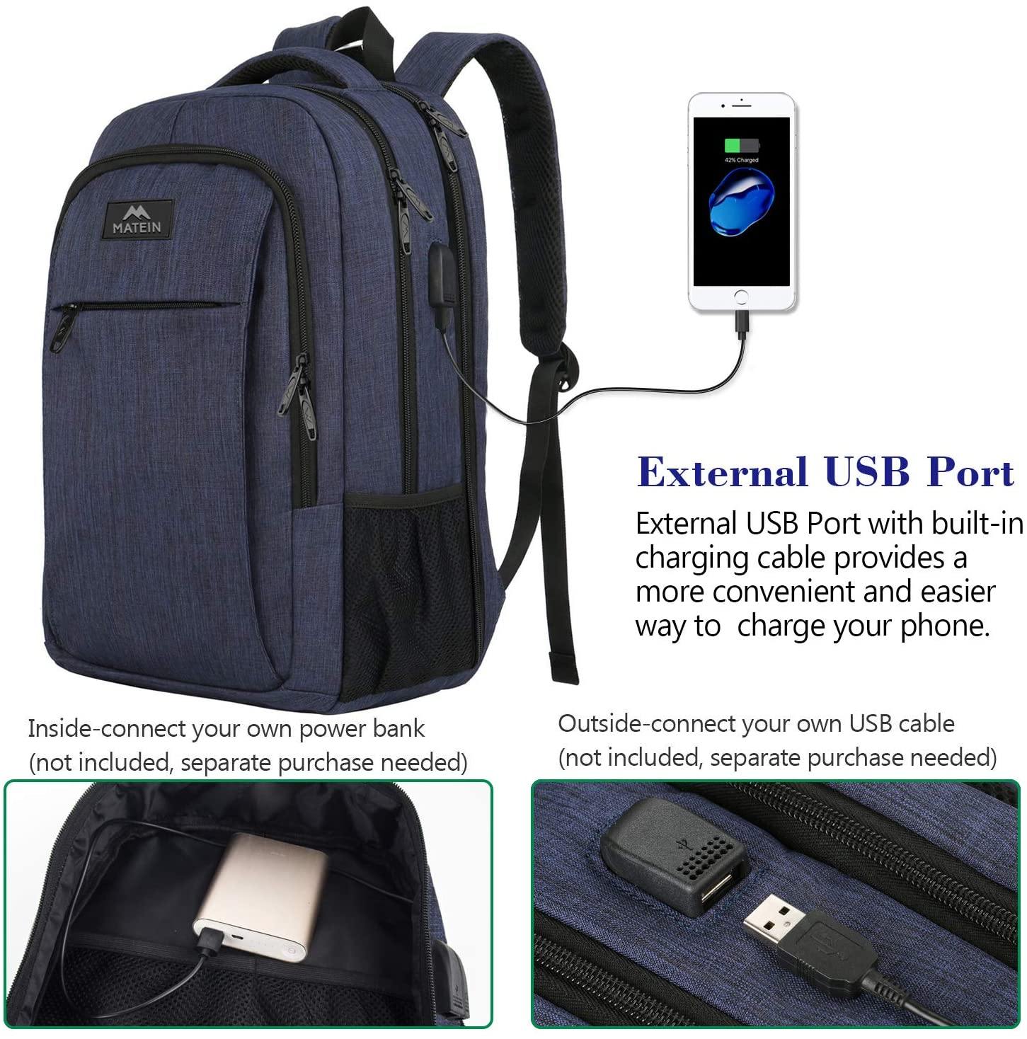 Matein Travel Laptop Backpack, Business Anti Theft Slim Durable Laptops Backpack - JOY2ESpree