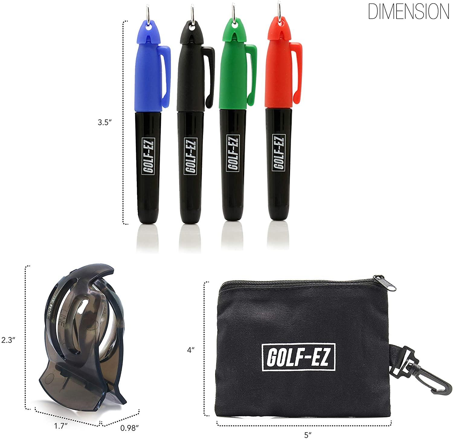 Golf-EZ TRI-LINE Golf Ball Alignment Kit with Carry Case | Swing Path Arrows & Ball Identifiers - JOY2ESpree