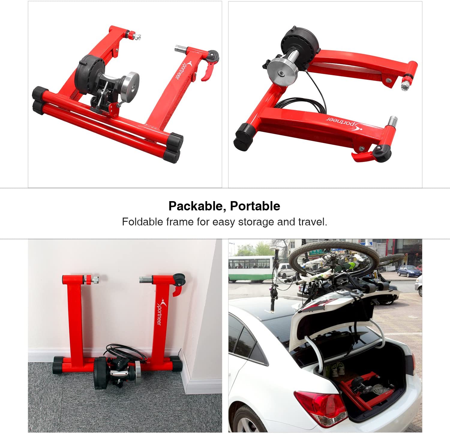 Sportneer Bike Trainer Stand Steel Bicycle Exercise Magnetic Stand