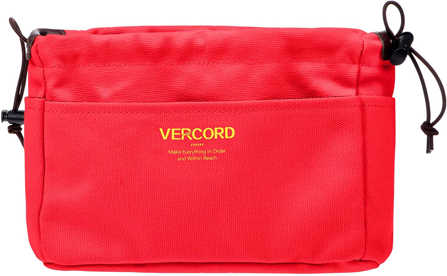 Vercord Canvas Handbag Organizers, Sturdy Purse Insert Organizer Bag in Bag, 10 Pockets Beige Small