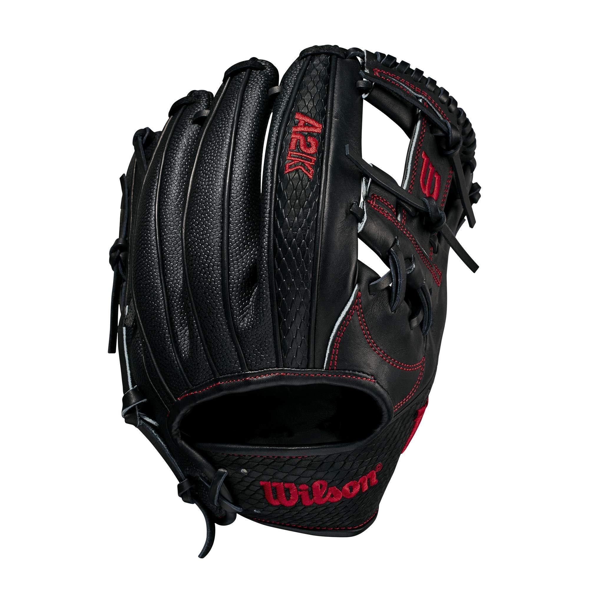 Wilson 2021 A2K 1787 w/SuperSkin (IF) Right Hand Throw Baseball Glove - 11.75", Black/Black SS - JOY2ESpree
