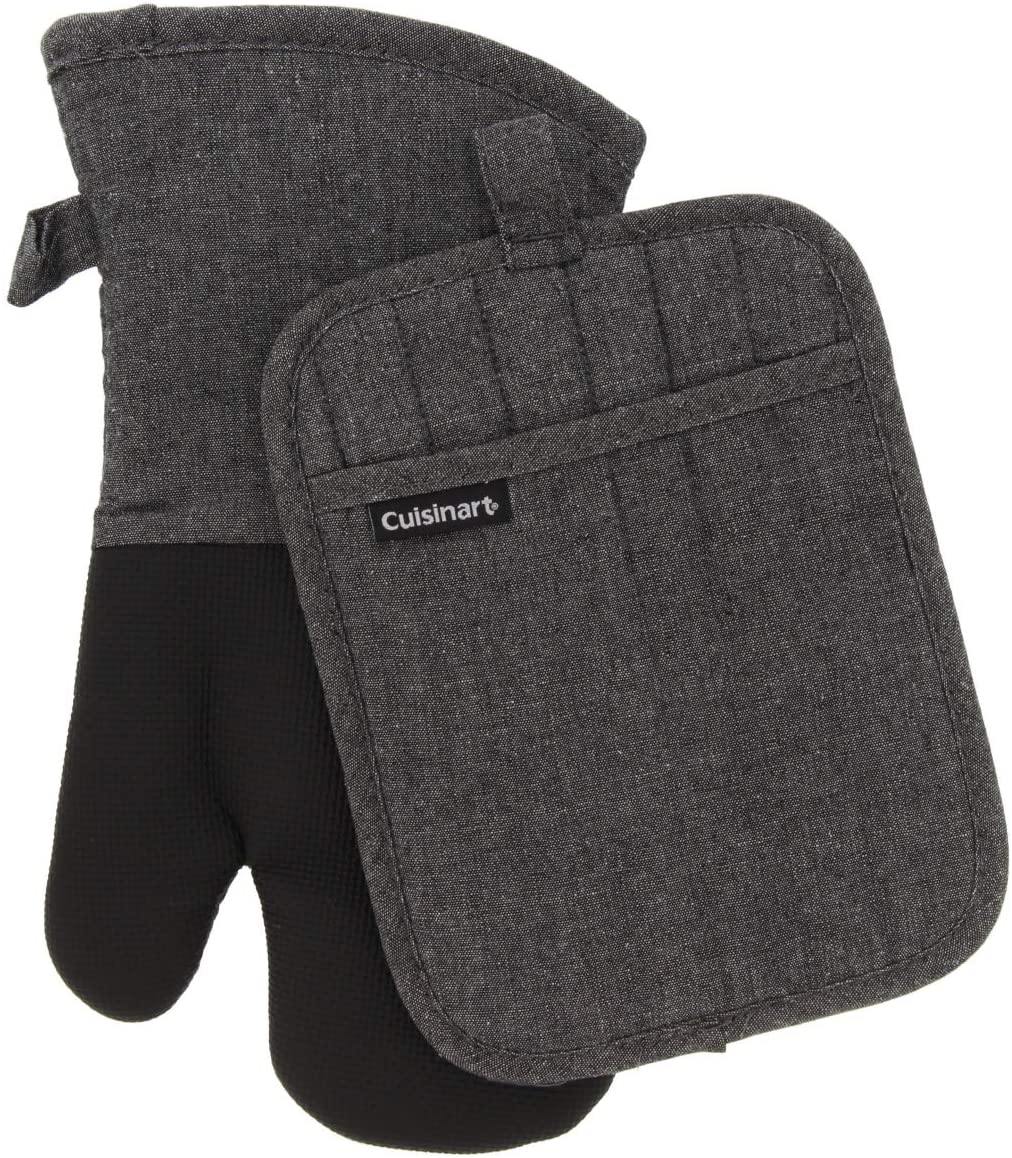 Cuisinart Chambray Neoprene Mini Oven Mitts, 2 Pack – Heat Resistant to 400 F . - JOY2ESpree