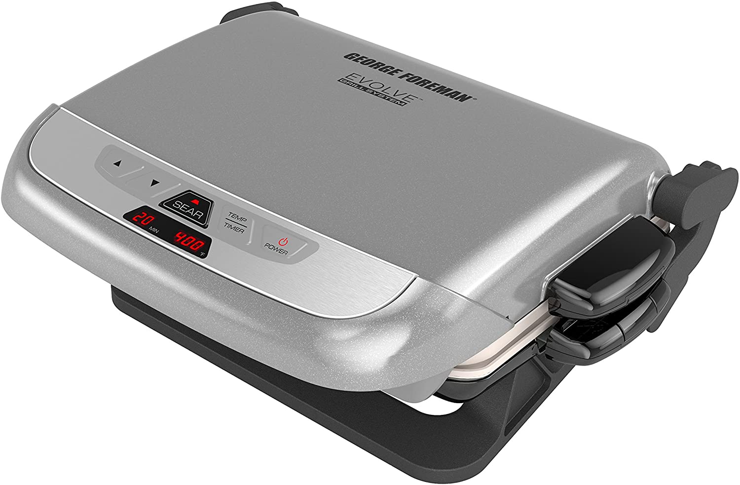 George Foreman GRP4842MB Multi-Plate Evolve Grill, (Ceramic Grilling Plates, and Waffle Plates Included), Black - JOY2ESpree