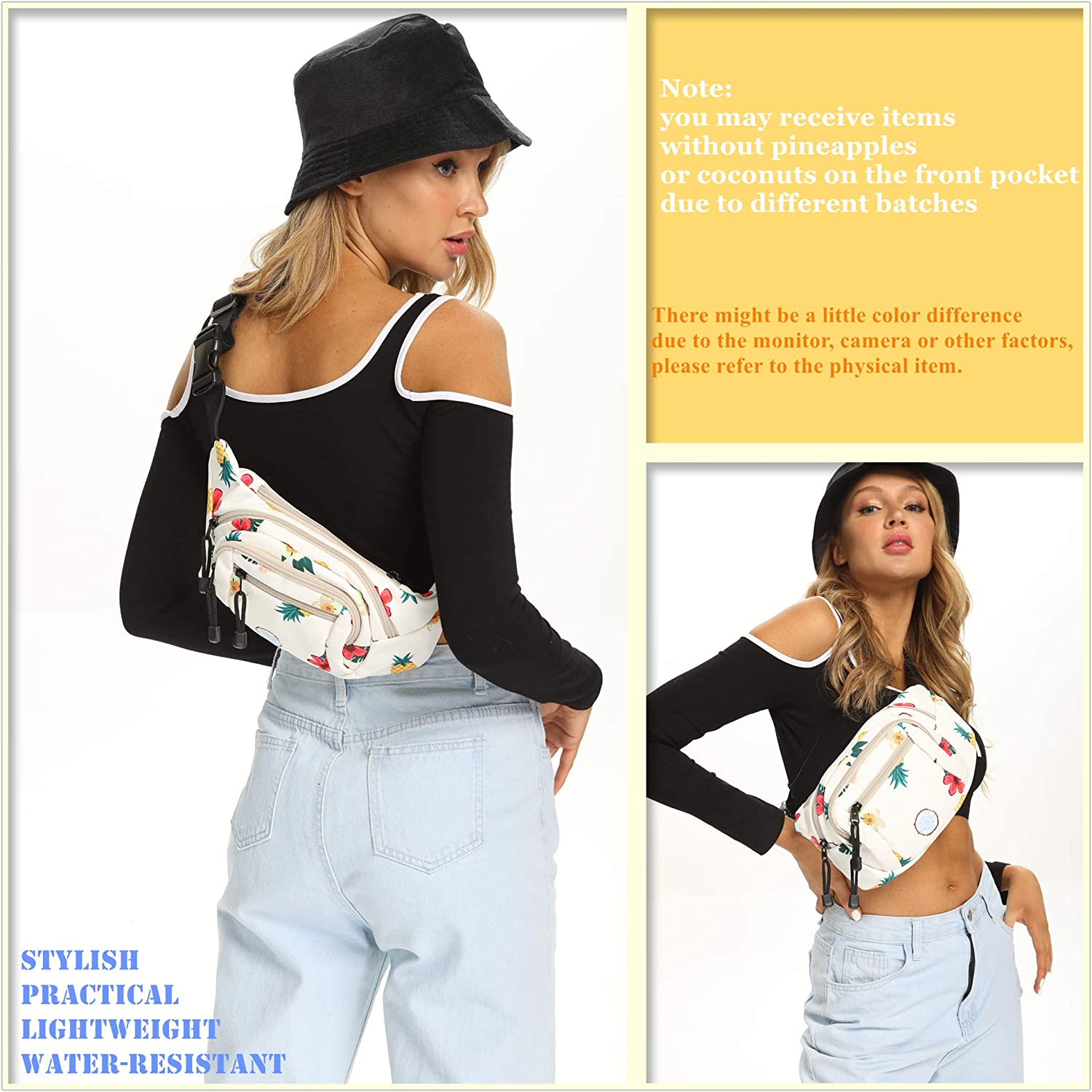 TOPERIN Fashion Fanny Pack Cute Running Belt Waist Pack Running Waist Bag Belt