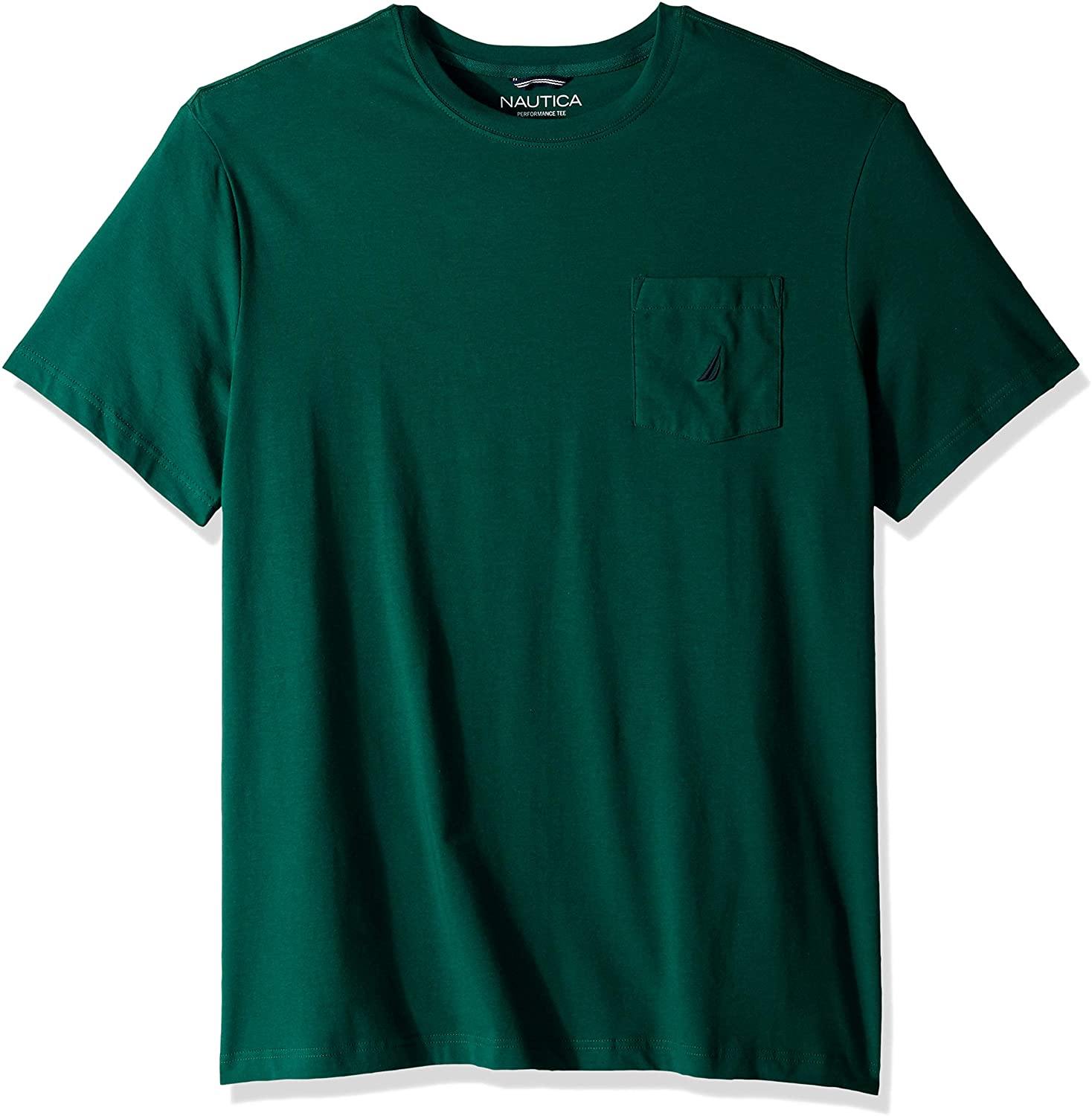 Nautica Men's Solid Crew Neck Short-Sleeve Pocket T-Shirt - JOY2ESpree