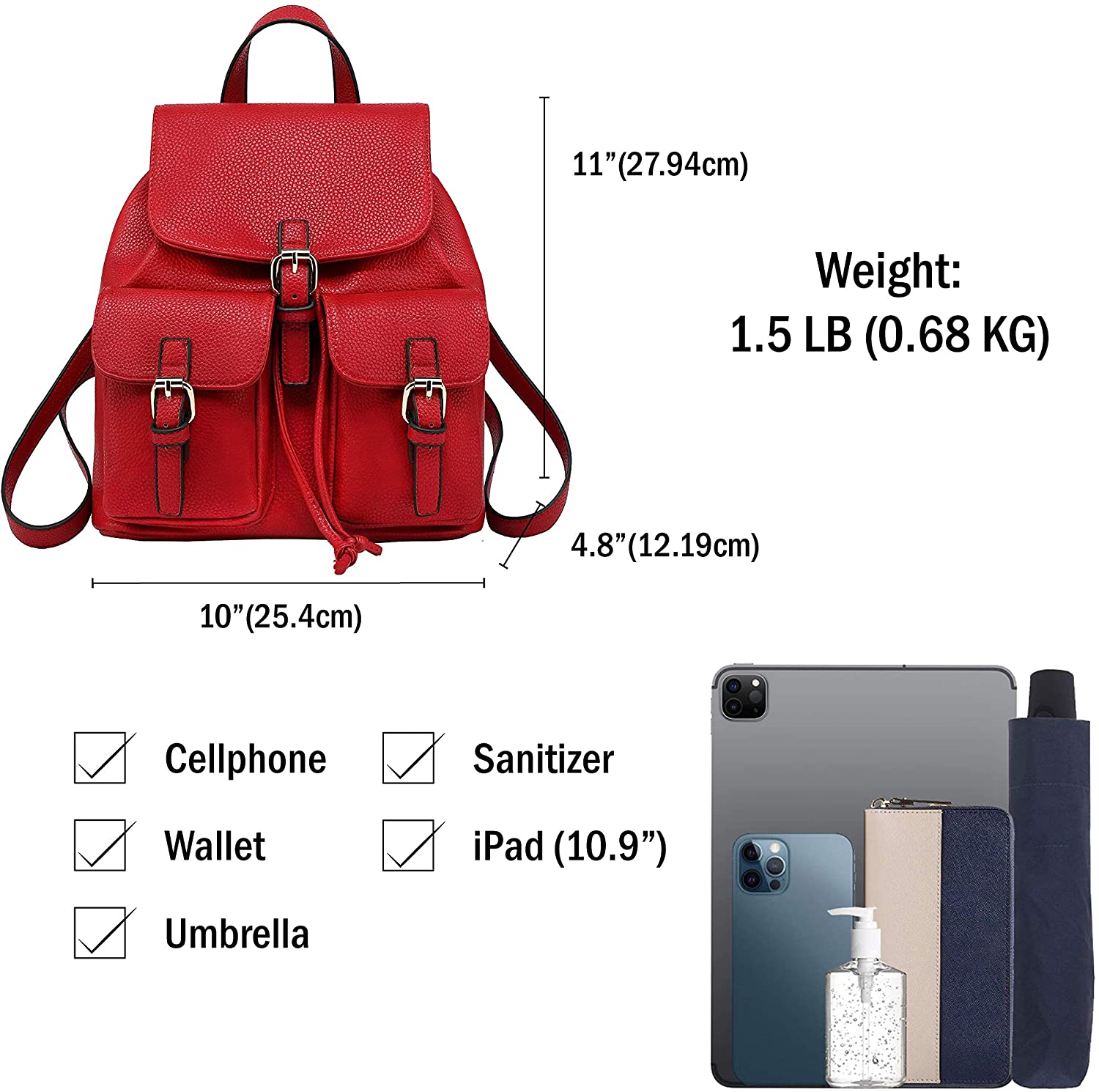 Scarleton Casual Fashion Backpack, Purses for women, Backpack for Women, Fashion Backpack for Women, H160801 - Black