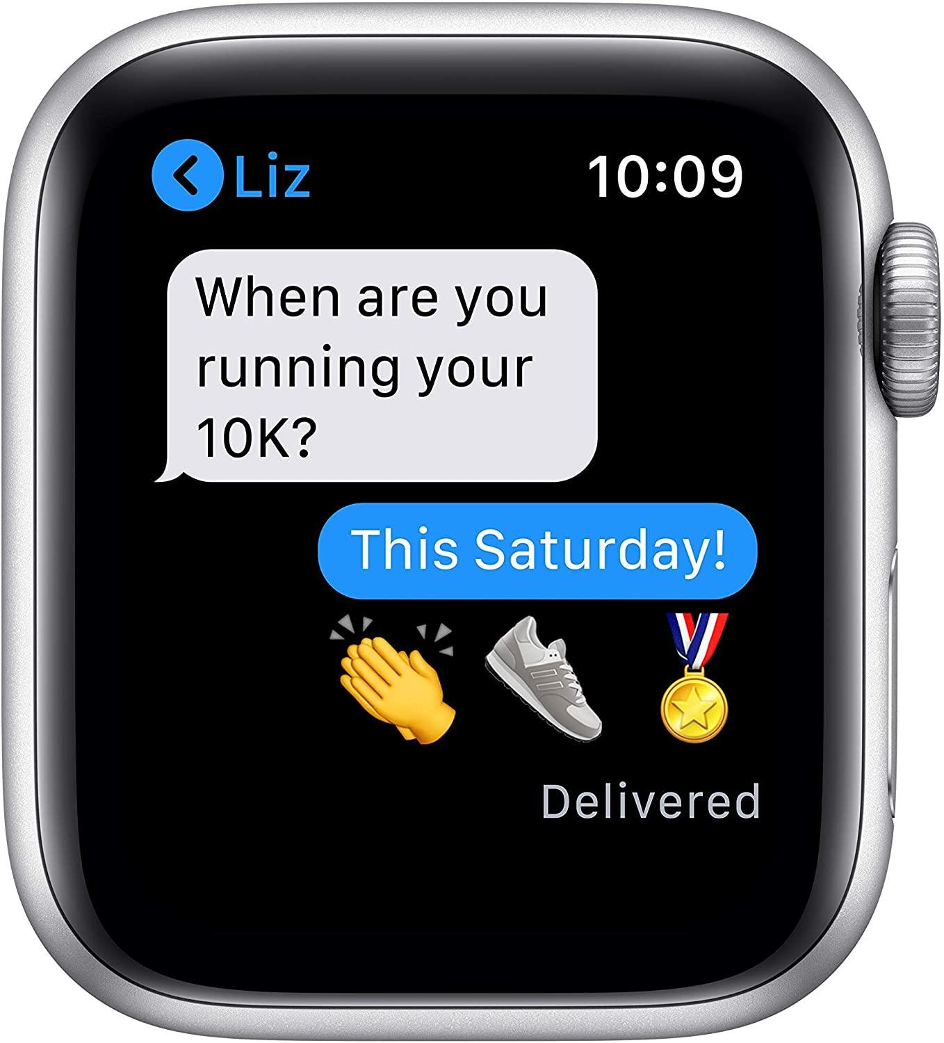 Apple Watch Series 6 (GPS, 44mm) - Space Gray Aluminum Case with Black Sport Band (Renewed) - JOY2ESpree
